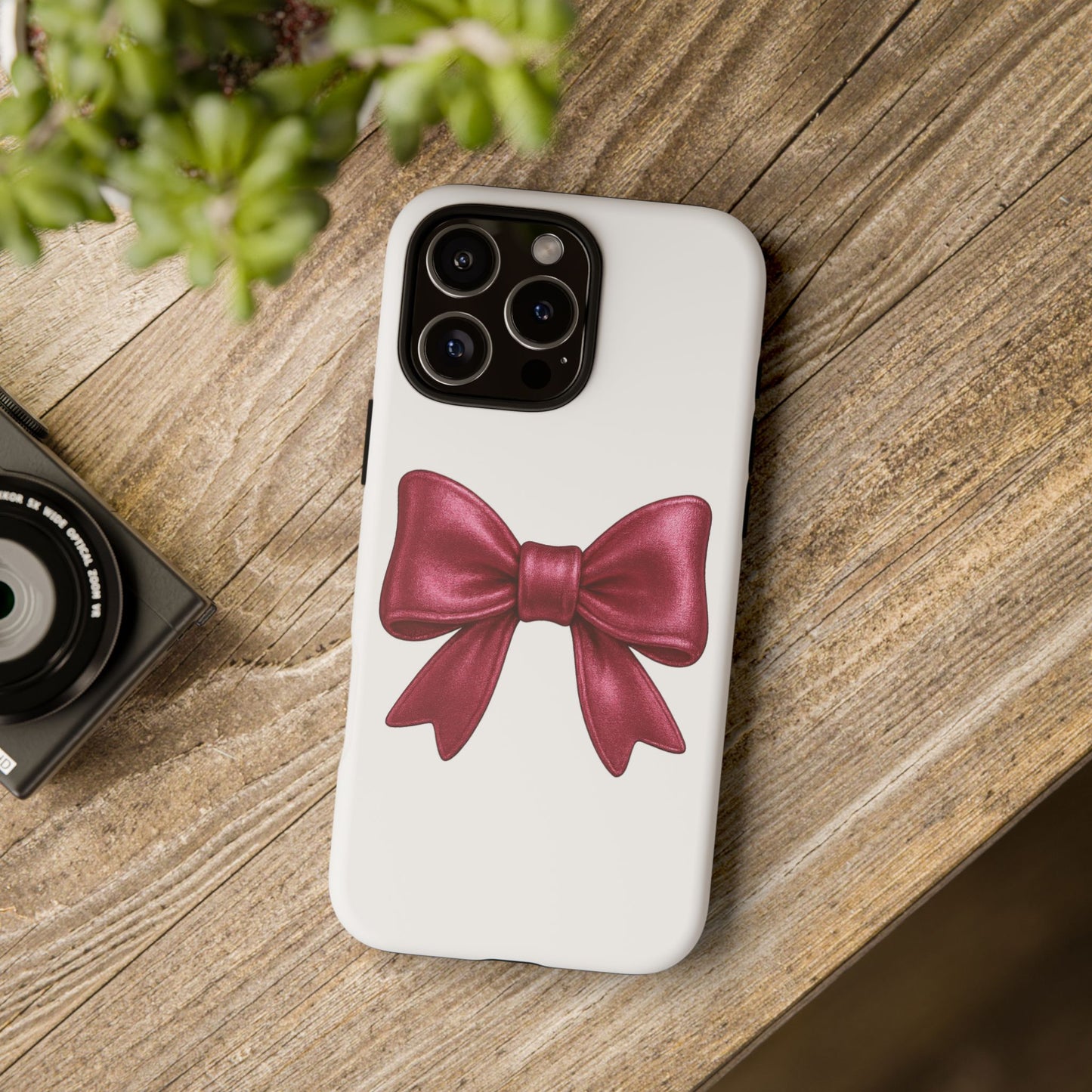 Pink Bow iPhone Case – Cute Girly Phone Cover – Glossy Ribbon Coquette Case – Soft Girl Aesthetic Accessory – Gift for Her iPhone