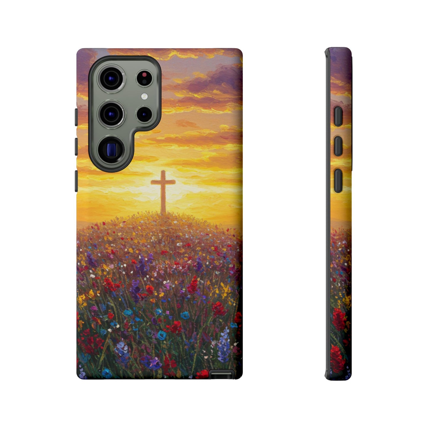 Samsung Phone Case - Monet Style Cross Christian Phone Case Spiritual Case Inspirational Samsung Case