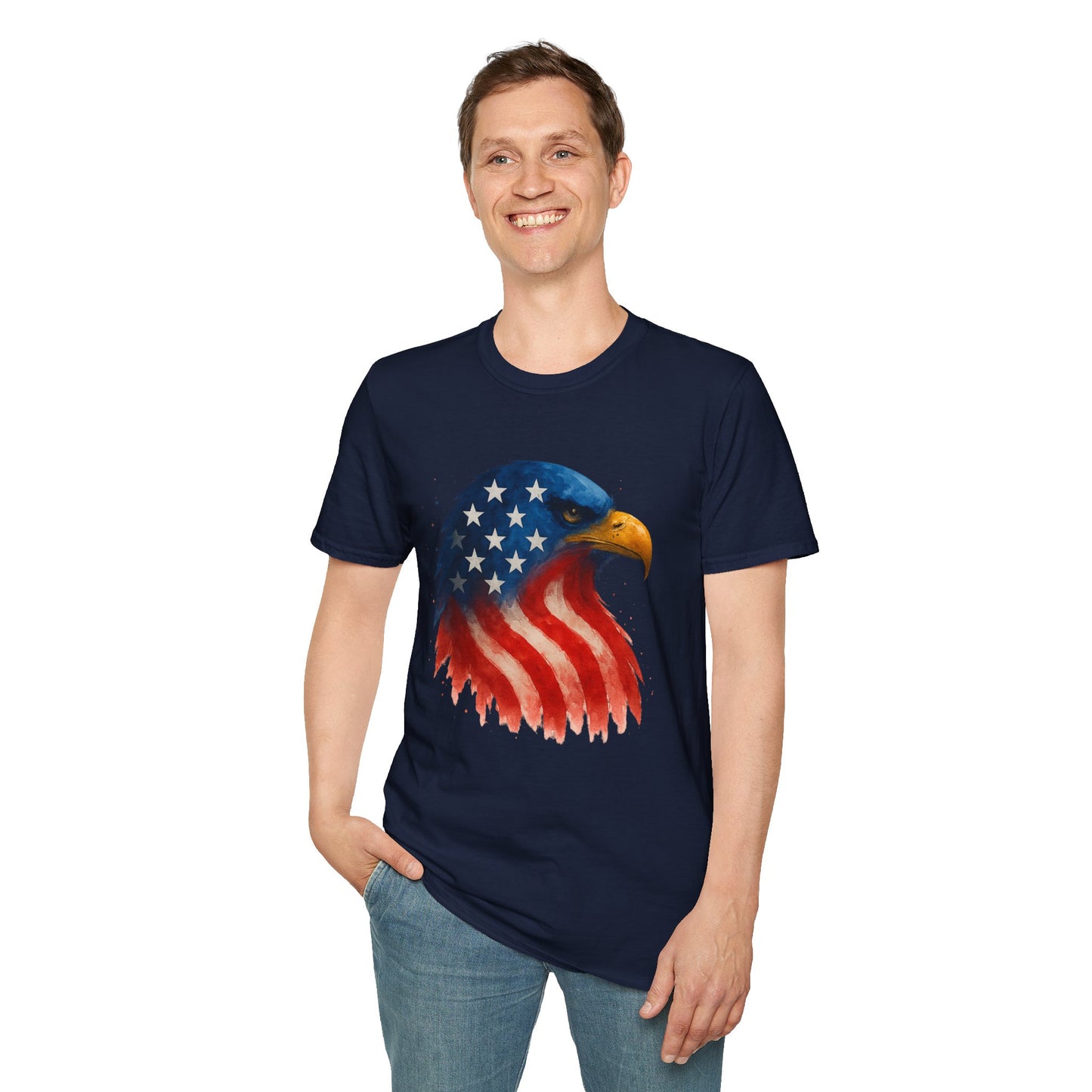 American Flag Eagle Shirt - 4th of July Patriotic Tee - USA Freedom T-Shirt - Independence Day Shirt - Bald Eagle Graphic Tee