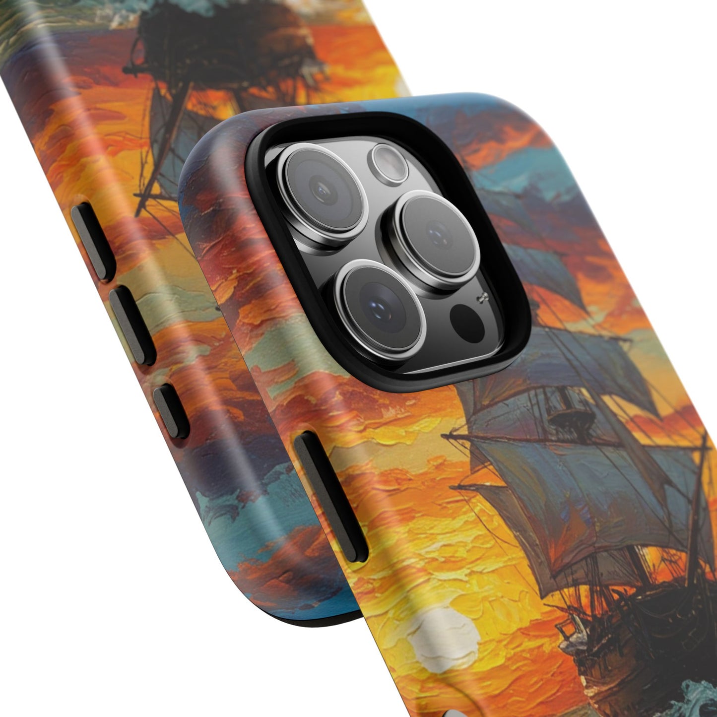 iPhone Case - Ship Sailing at Sunset Design