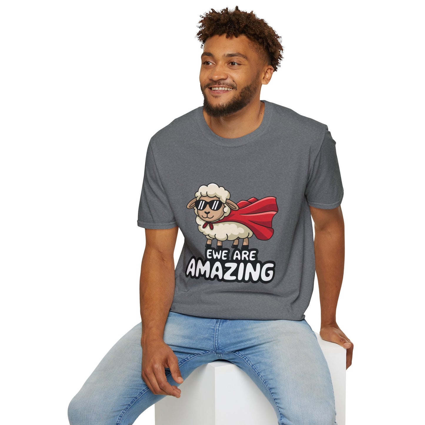 Ewe Are Amazing Funny Sheep Shirt – Cute Animal Pun T-Shirt – Superhero Lamb Graphic Tee for Farmers, Animal Lovers & Gift Giving