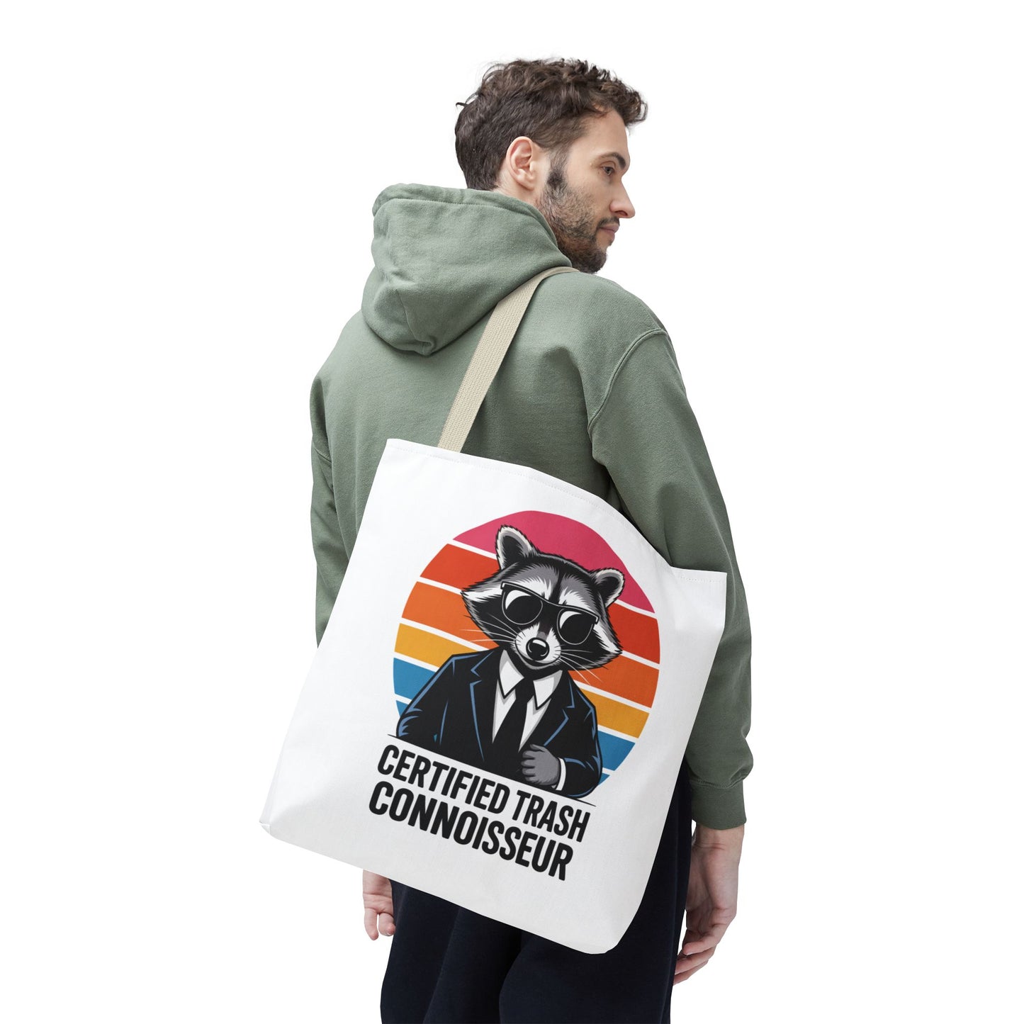 Certified Trash Connoisseur Raccoon Tote Bag Fun and Quirky Everyday Carry Trash Panda Bag