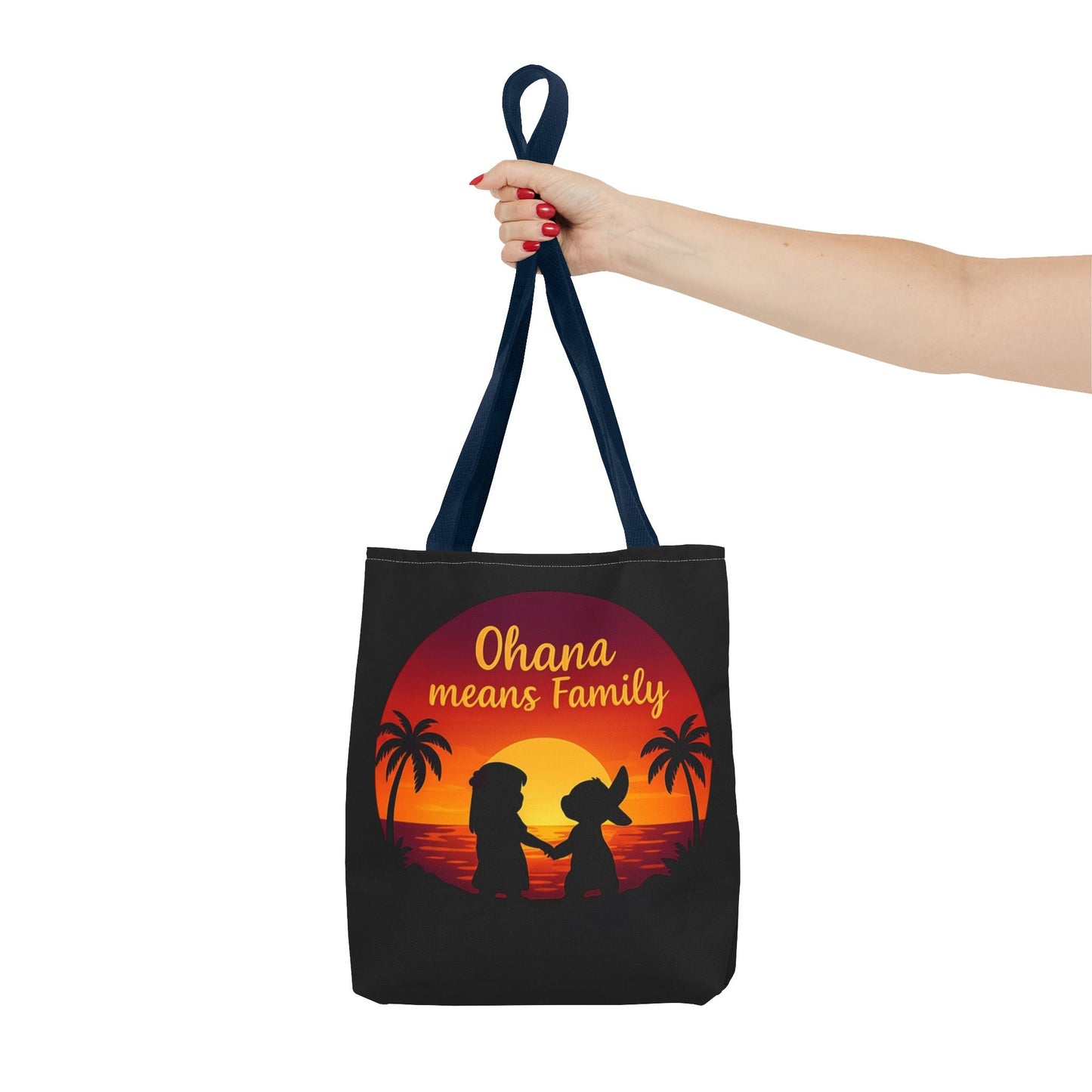 Ohana Means Family Tote Bag – Lilo and Stitch Inspired Bag, Hawaiian Quote, Disney Aesthetic Gift, Reusable Grocery or Beach Bag
