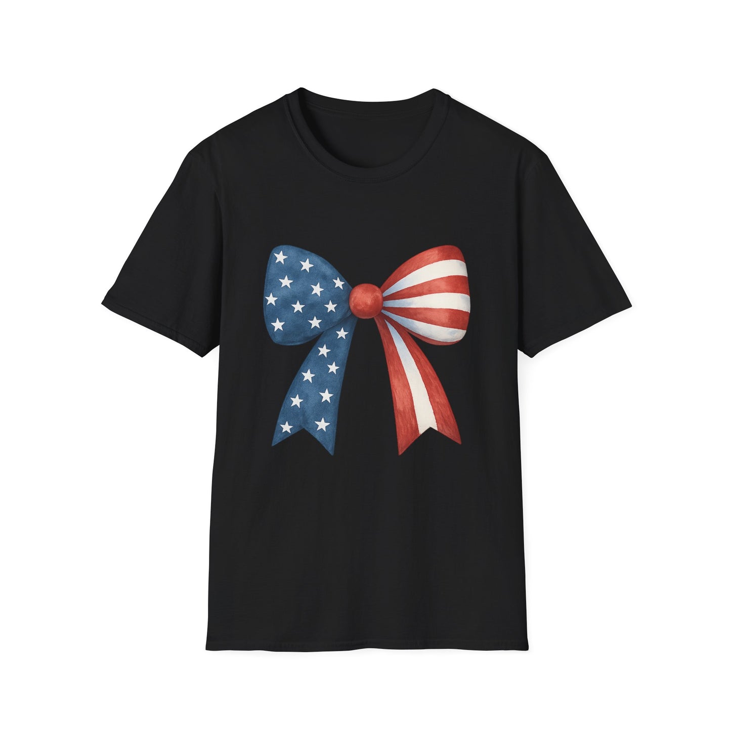 Patriotic Bow USA T-Shirt | 4th of July Shirt | American Flag Bow Tee | Independence Day Shirt | July 4th Graphic Tee | USA Pride Shirt