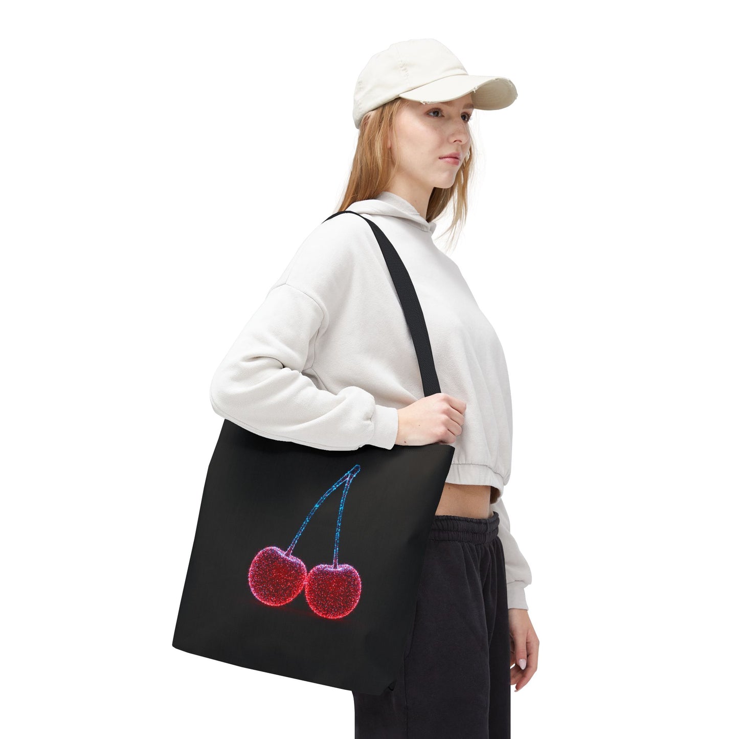 Sparkling Cherry Tote Bag Reusable Bag Shopping Bag Cherry Bag Reusable Tote