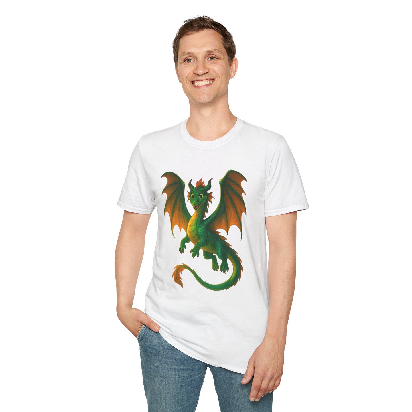 Green Dragon Fantasy T-Shirt | Unisex Mythical Creature Tee | DnD Gamer Gift | Cool Dragon Shirt | Magic RPG Nerdy Graphic Tee