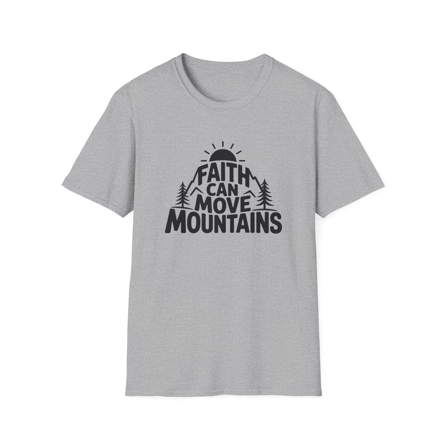 Faith Can Move Mountains T-Shirt | Christian Inspirational Mountain Tee | Boho Nature Faith Graphic Shirt | Gospel Verse Gift for Believers