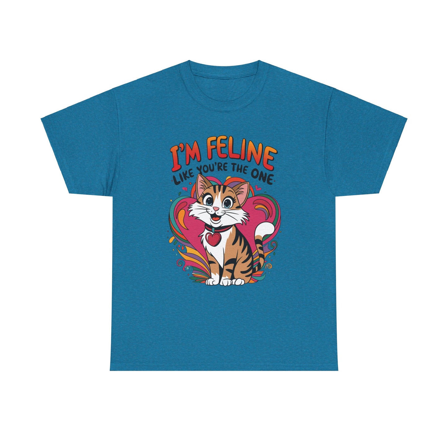 Valentines Cat Tee - Unisex Heavy Cotton