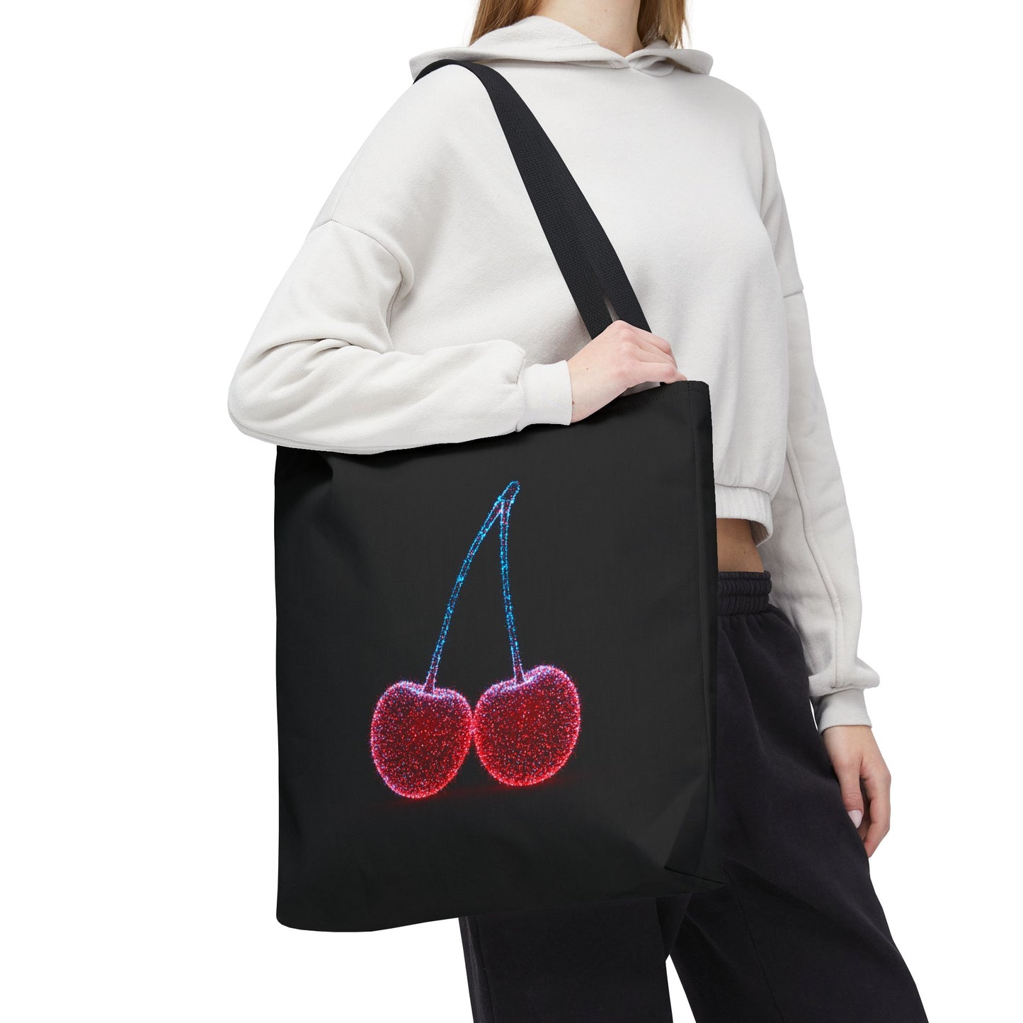 Sparkling Cherry Tote Bag Reusable Bag Shopping Bag Cherry Bag Reusable Tote