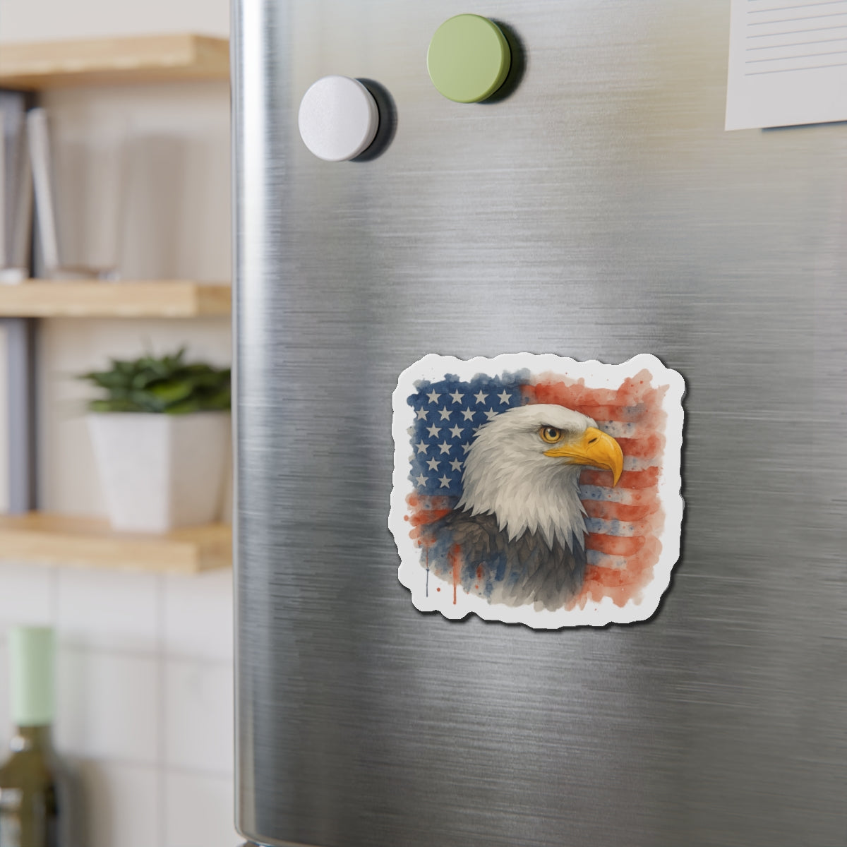 Eagle Flag Die-Cut Magnet American Decor Bald Eagle Magnet Patriotic Flag 4th of July Decor