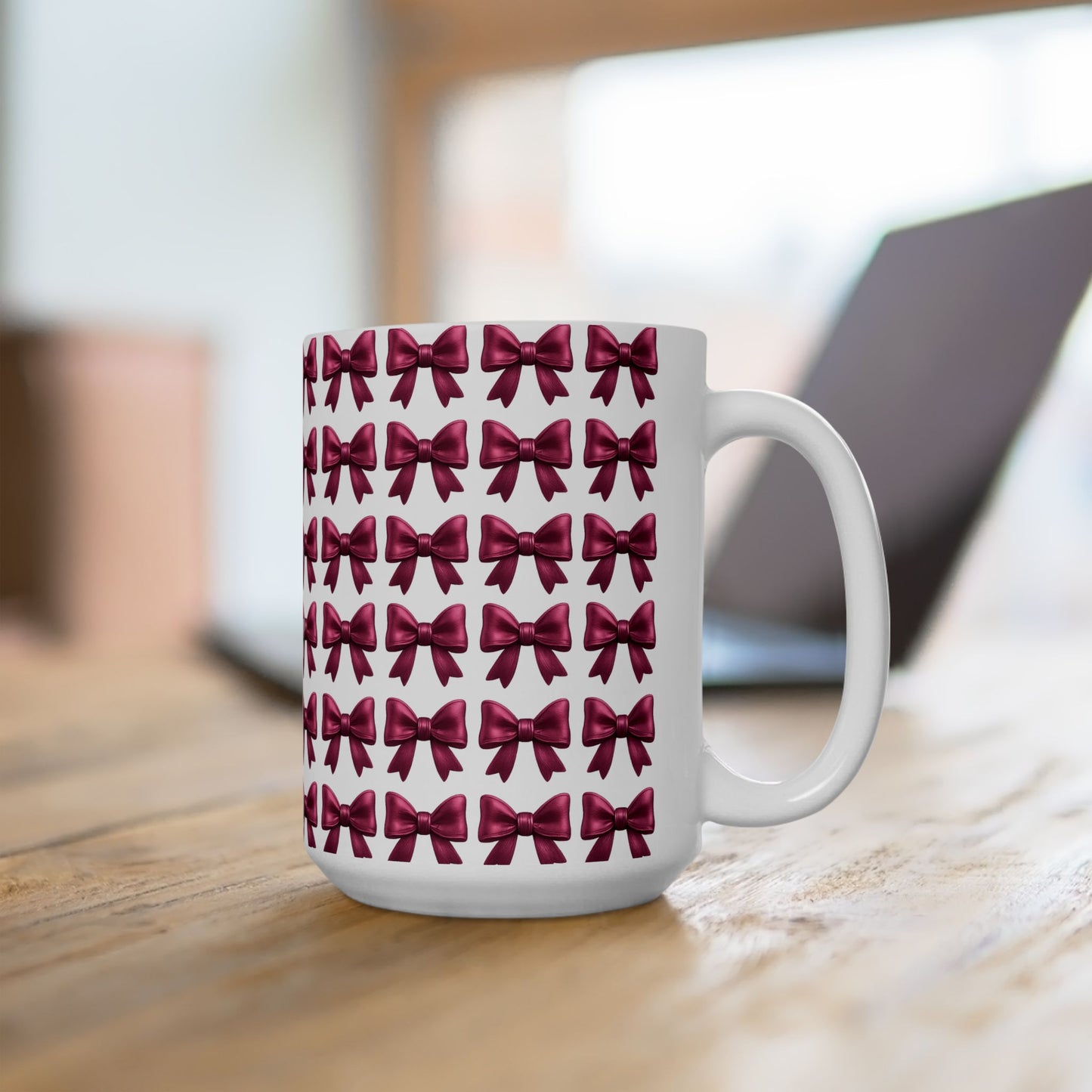 Pink Bow Aesthetic Coffee Mug – Coquette Balletcore Girly Cup, Cute Gift for Friends, Teens, Birthday, Cottagecore & Pink Lovers