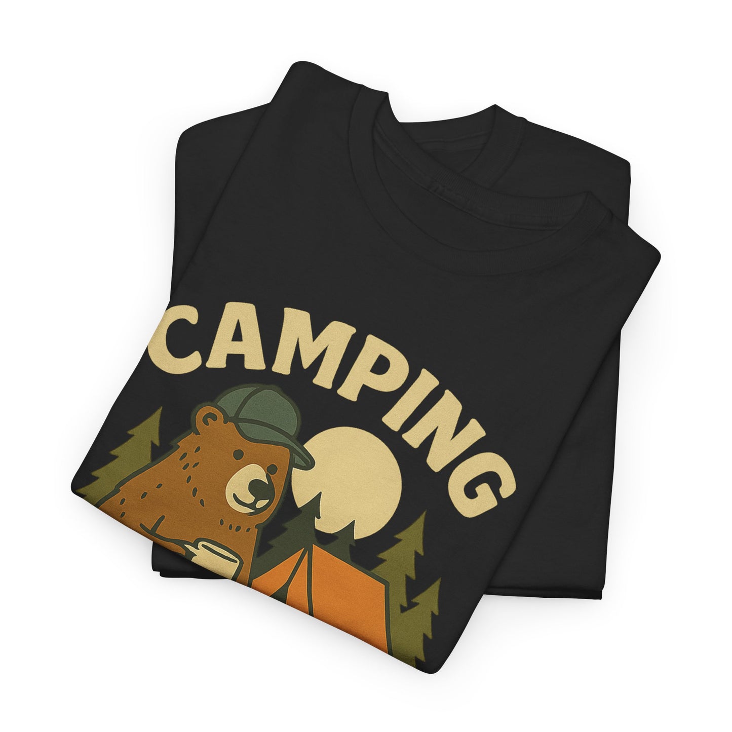 Camping Is In-Tents Funny Bear Camping Tee - Cute Outdoorsy Pun Shirt - Retro Campfire Graphic, Nature Lover Gift, Unisex Adventure Apparel