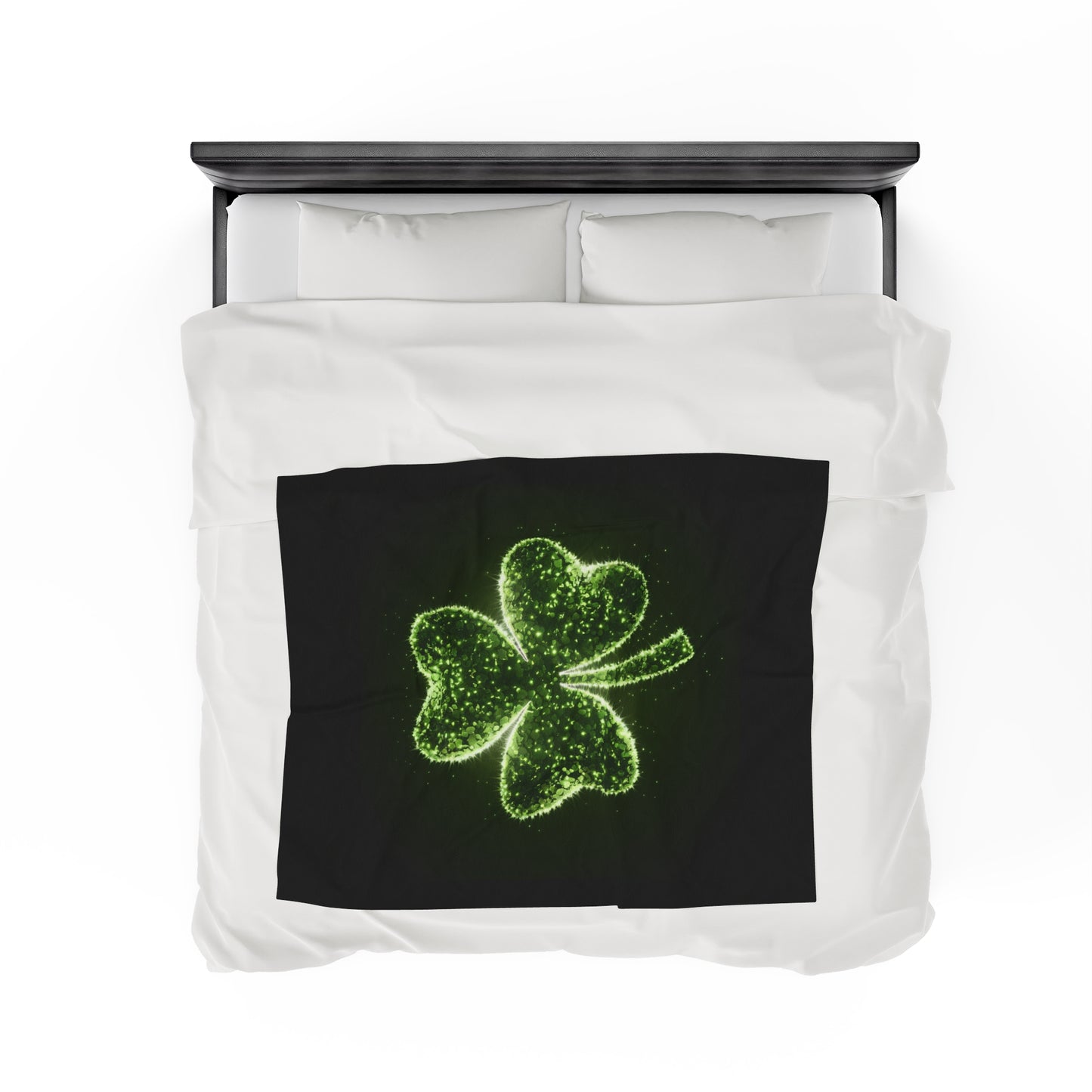 Plush Blanket with Shamrock Design