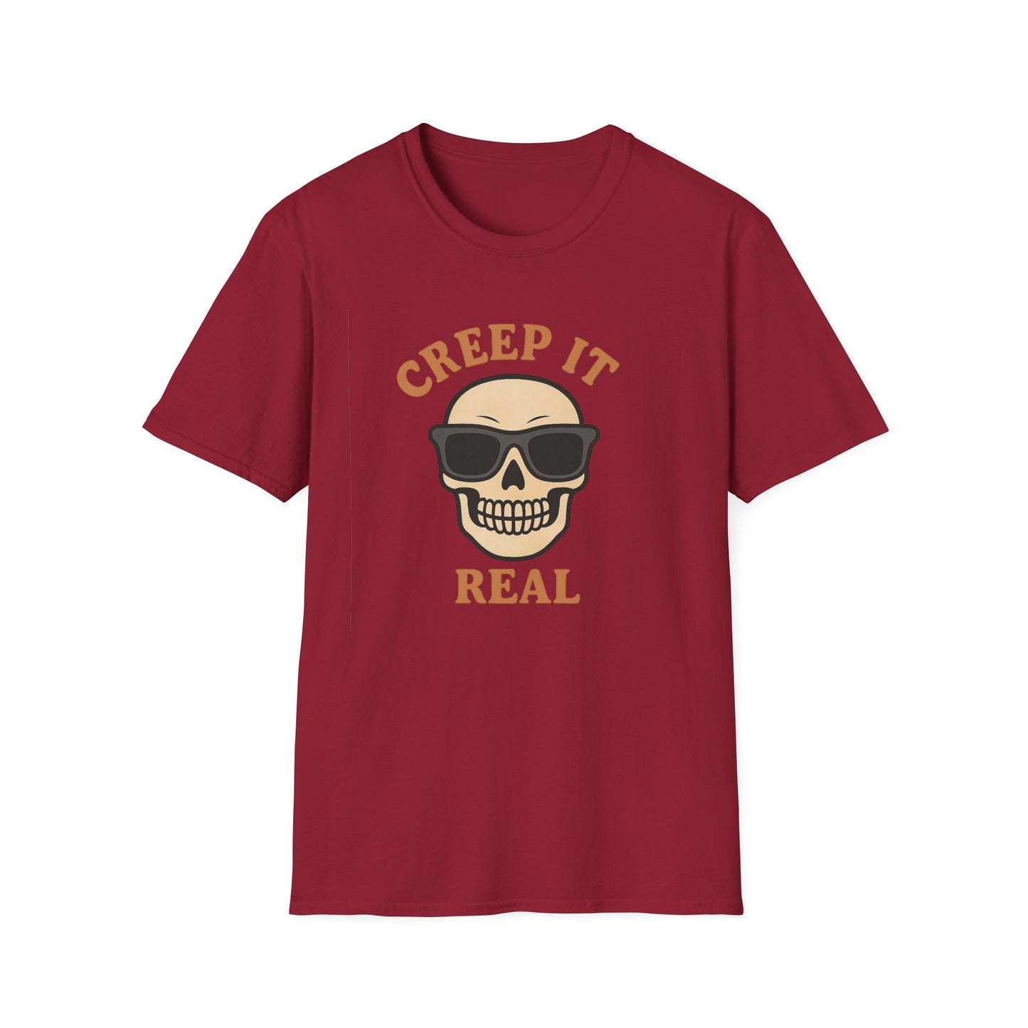 Creep It Real Shirt - Funny Skull Halloween T-Shirt, Spooky Season Graphic Tee, Cool Skeleton with Sunglasses, Humorous Fall Top
