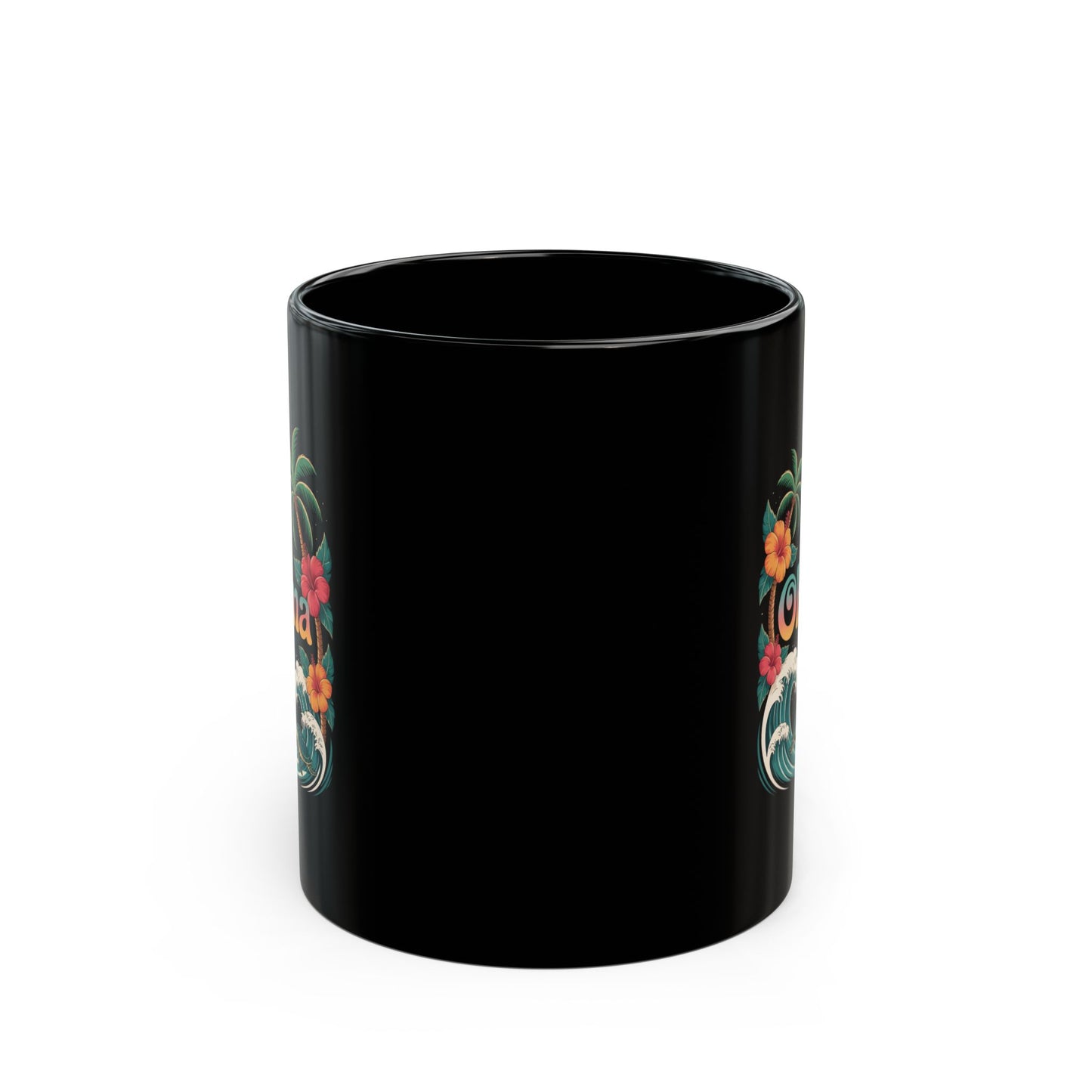 Ohana Hawaiian Mug - Tropical Beach Coffee Cup with Sea Turtles & Palm Trees - Family Gift Idea - Coastal Vibes Island Aesthetic