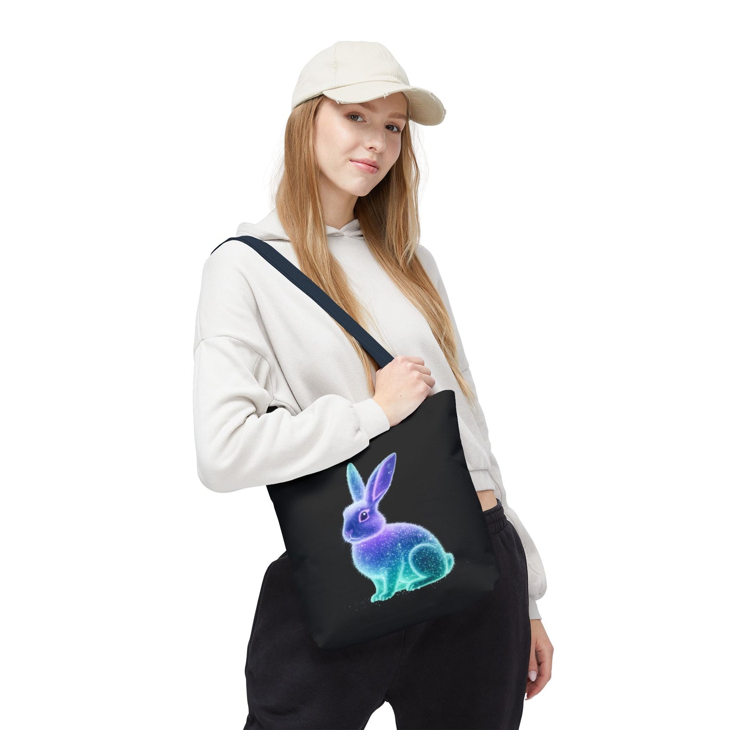 Bioluminescent Easter Bunny Tote Bag Easter Bag Easter Tote Reusable Shopping Bag