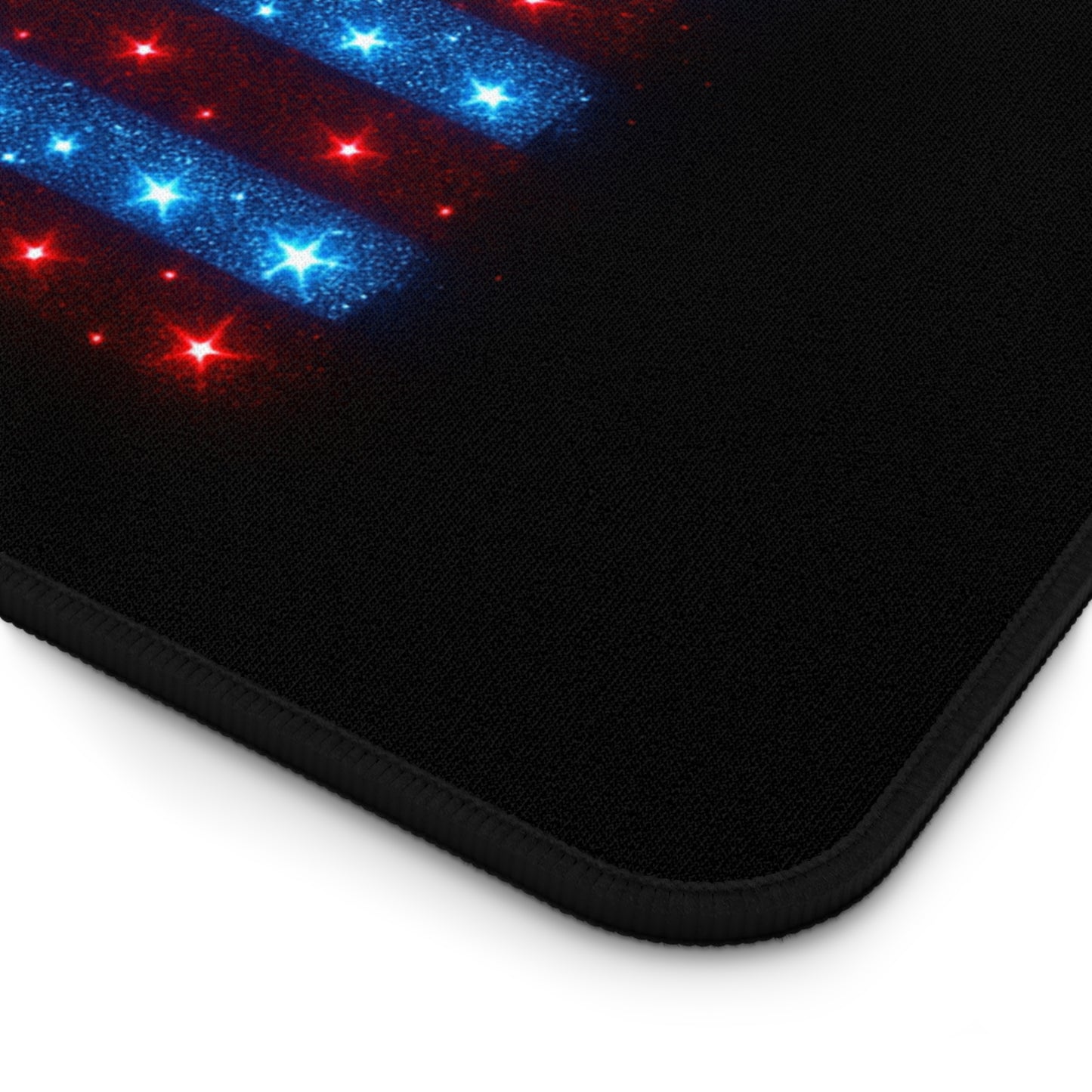 Bioluminescent USA Flag Desk Mat | Neon Patriotic Mouse Pad - XL Desk Mat Aesthetic for Home Office, Veteran and 4th of July Gift