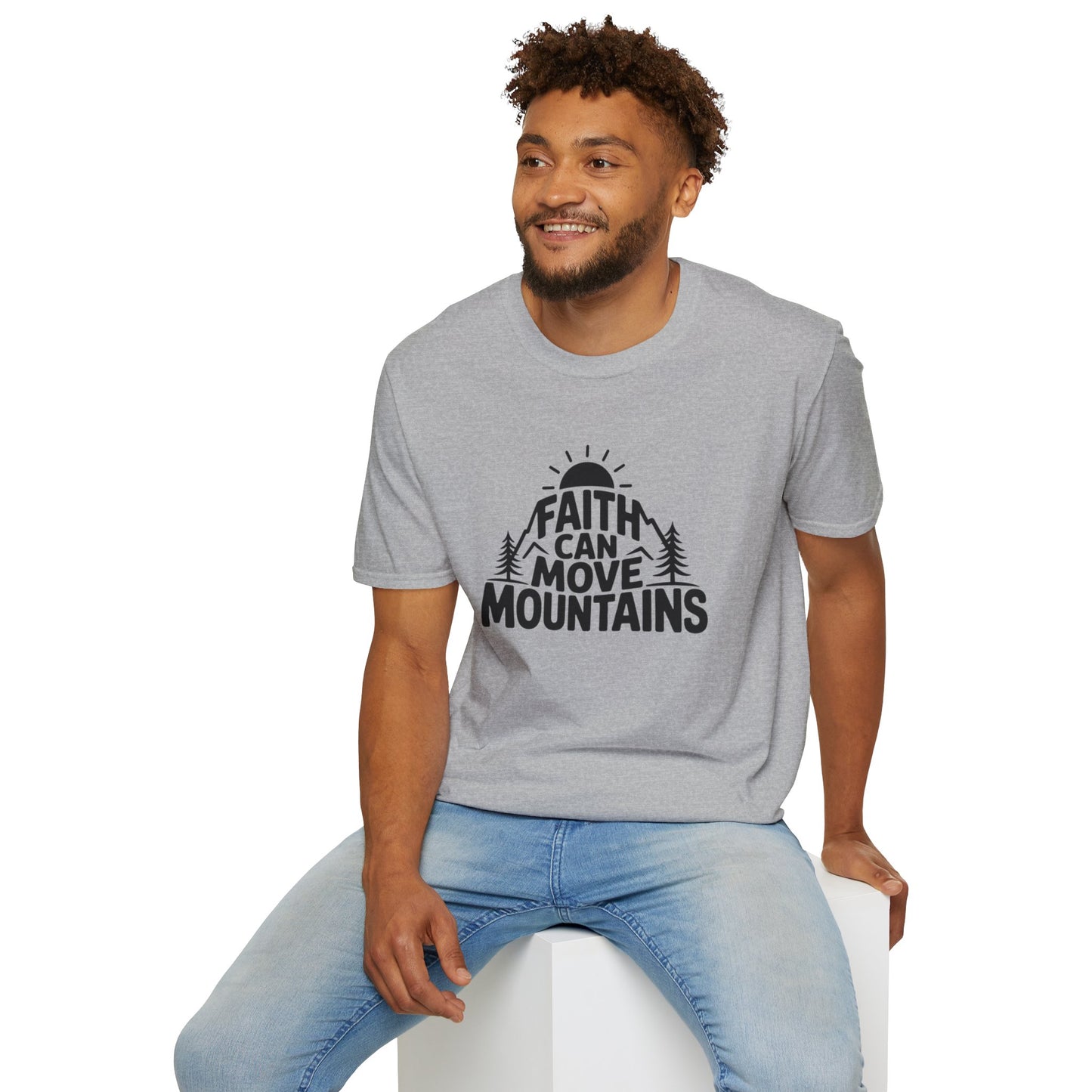 Faith Can Move Mountains T-Shirt | Christian Inspirational Mountain Tee | Boho Nature Faith Graphic Shirt | Gospel Verse Gift for Believers