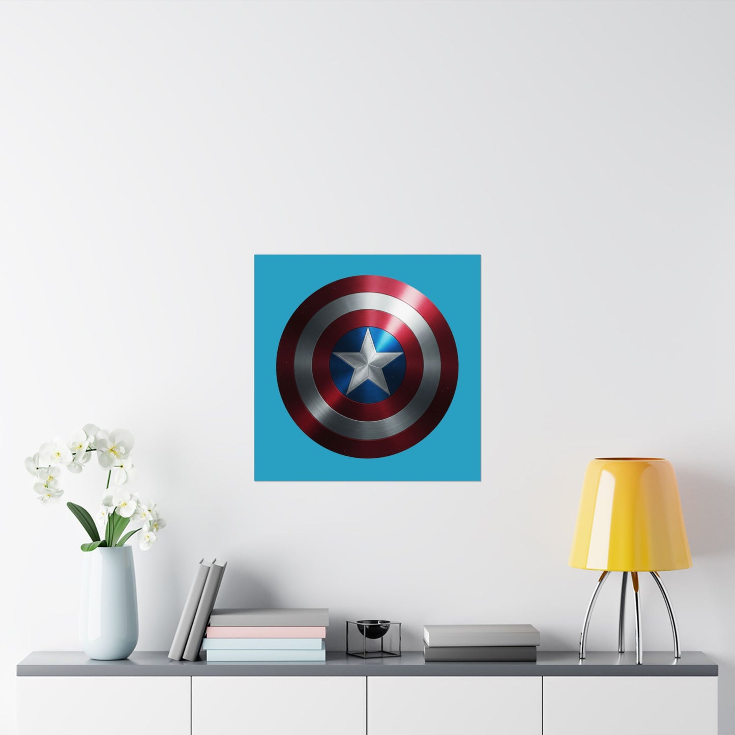 Superhero Shield Matte Vertical Poster - Marvel-Inspired Wall Art for Fans