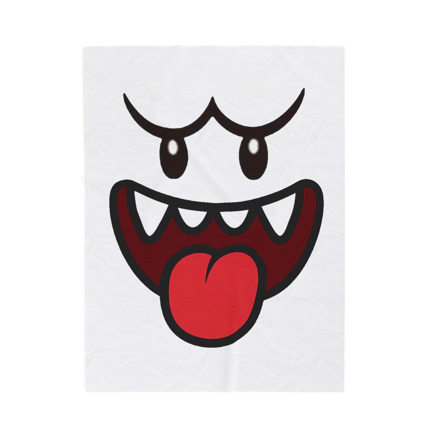 Funny Ghost Face Blanket, Spooky Halloween Throw, Creepy Gamer Room Bedding, Novelty Tongue Out Ghost Bedspread, Cool Cozy Horror Decor