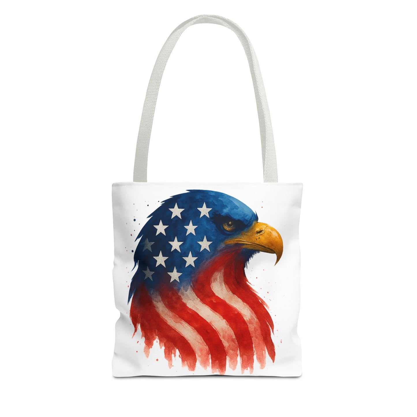 Patriotic Eagle Tote Bag USA Flag Canvas Carryall - Eco-Friendly Independence Day, Memorial Day Gift for Veterans, Reusable Shopping Bag