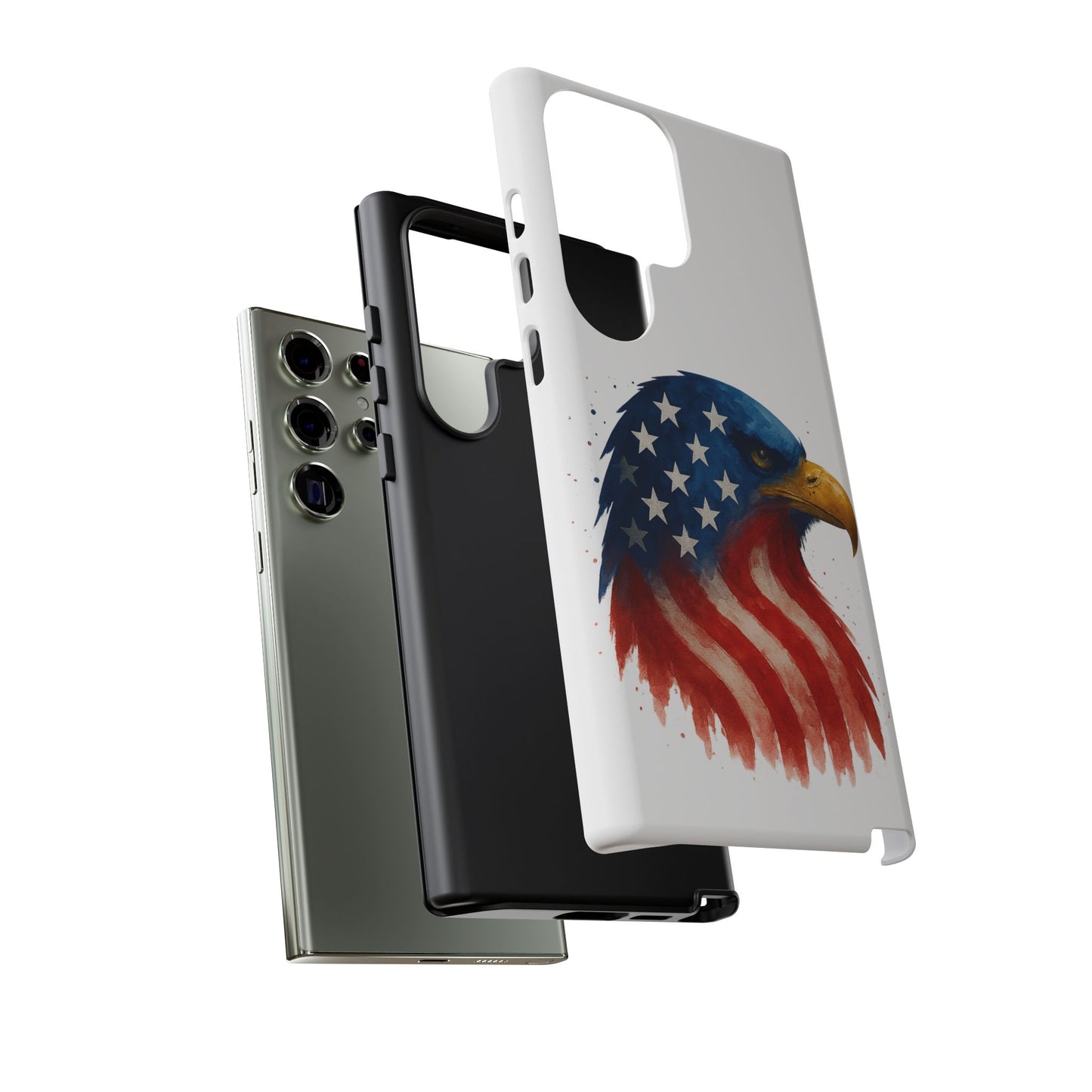 Patriotic Eagle Samsung Case - USA Flag Rugged Tough Cover, Dual-Layer Protection, Veteran and 4th of July Gift Galaxy Series