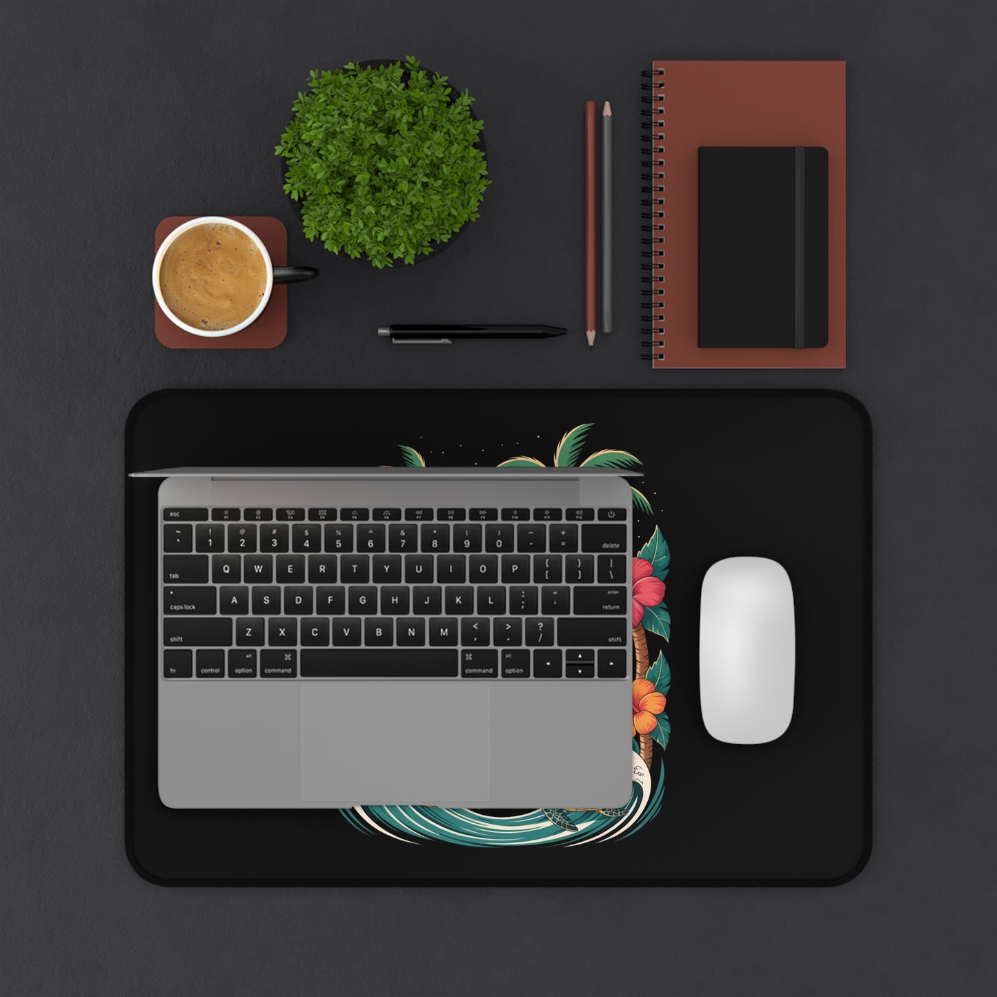 Ohana Tropical Mouse Pad - Hawaiian Desk Mat - Office Decor Gift - Beach Vibes Computer Mat - Aloha Workspace Accessory