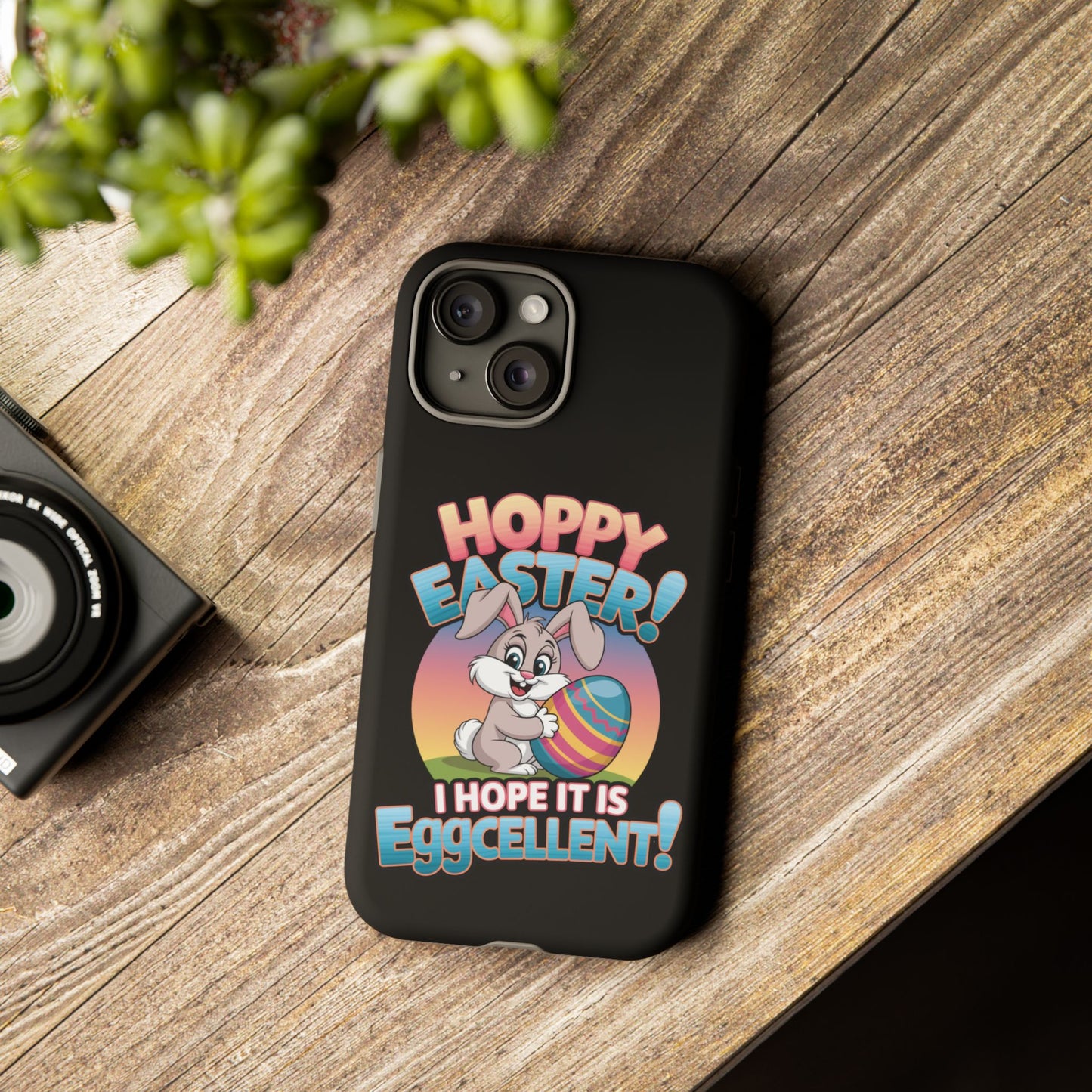 iPhone Case Easter Bunny 'Hoppy Easter I Hope it is Eggcellent' Easter Phone Case Easter Bunny