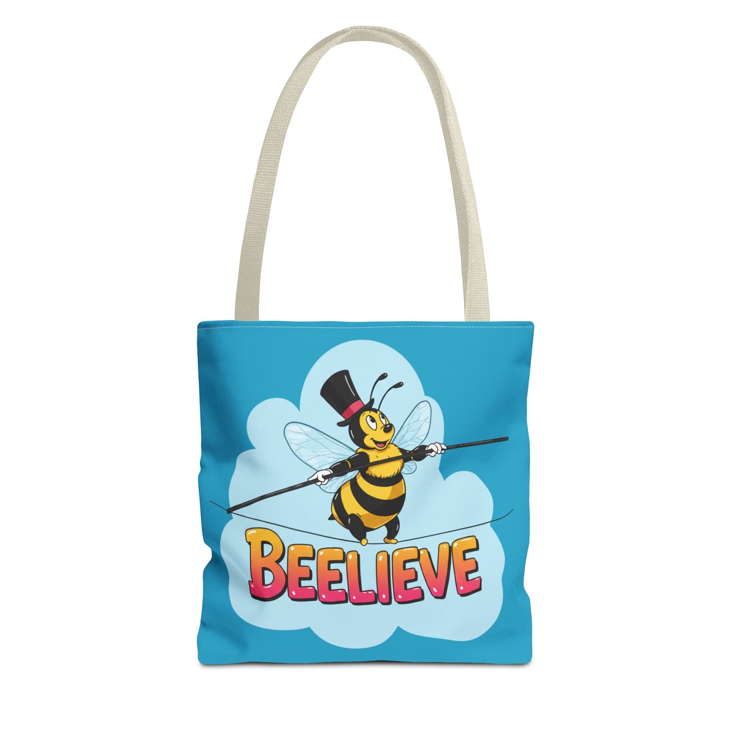 Bee Tote Bag Beelieve Pun Design