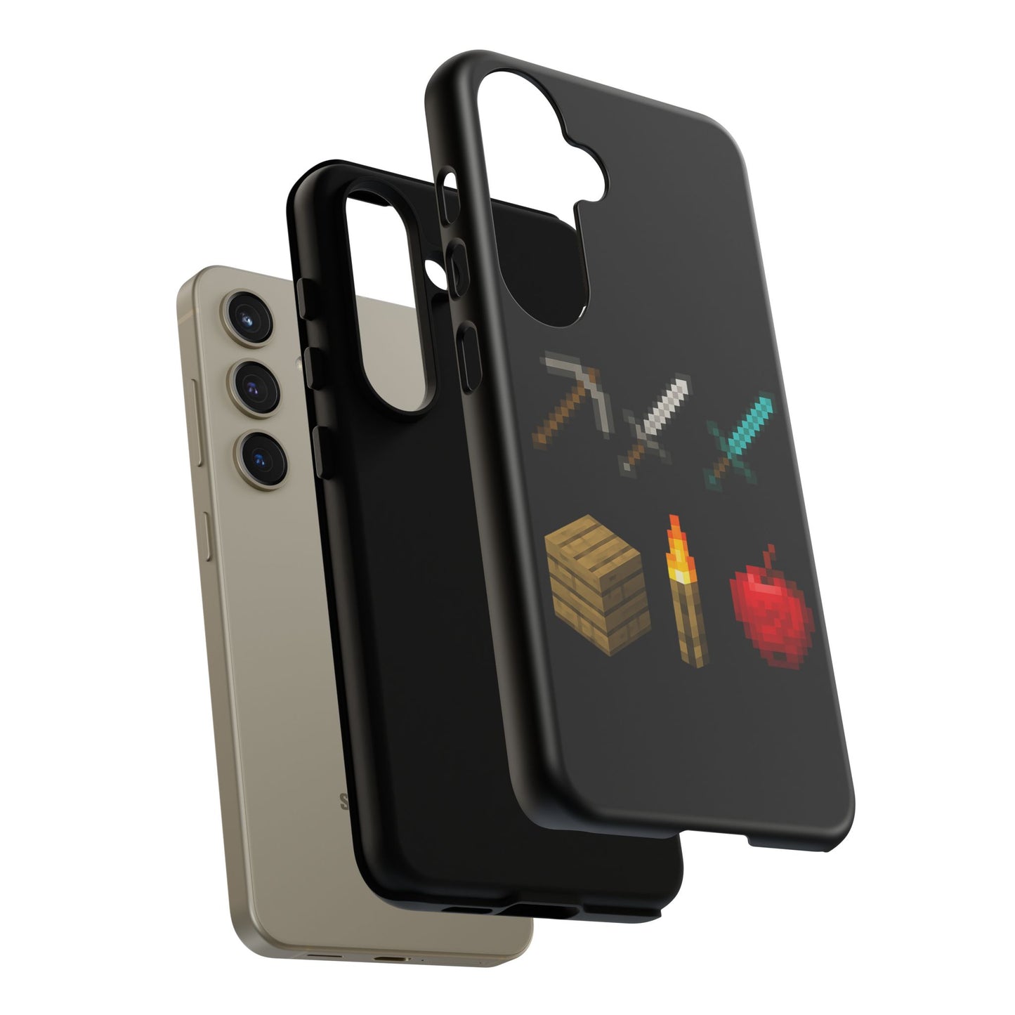 Minecraft-Inspired Tough Samsung Phone Case Pixel Art Design for Gamers Phone Accessory for Gamers