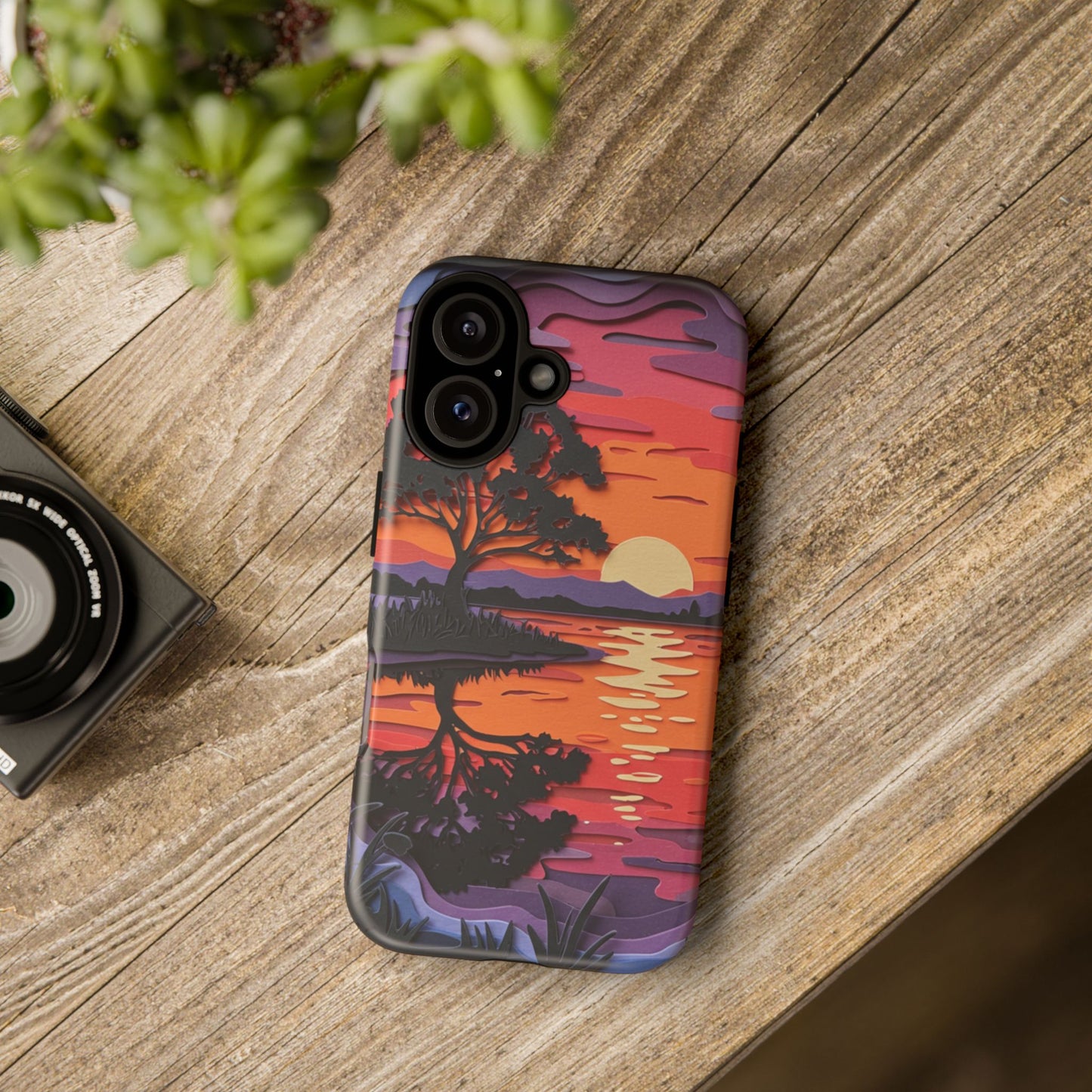 iPhone Case - Colorful Paper Art Sunset Design