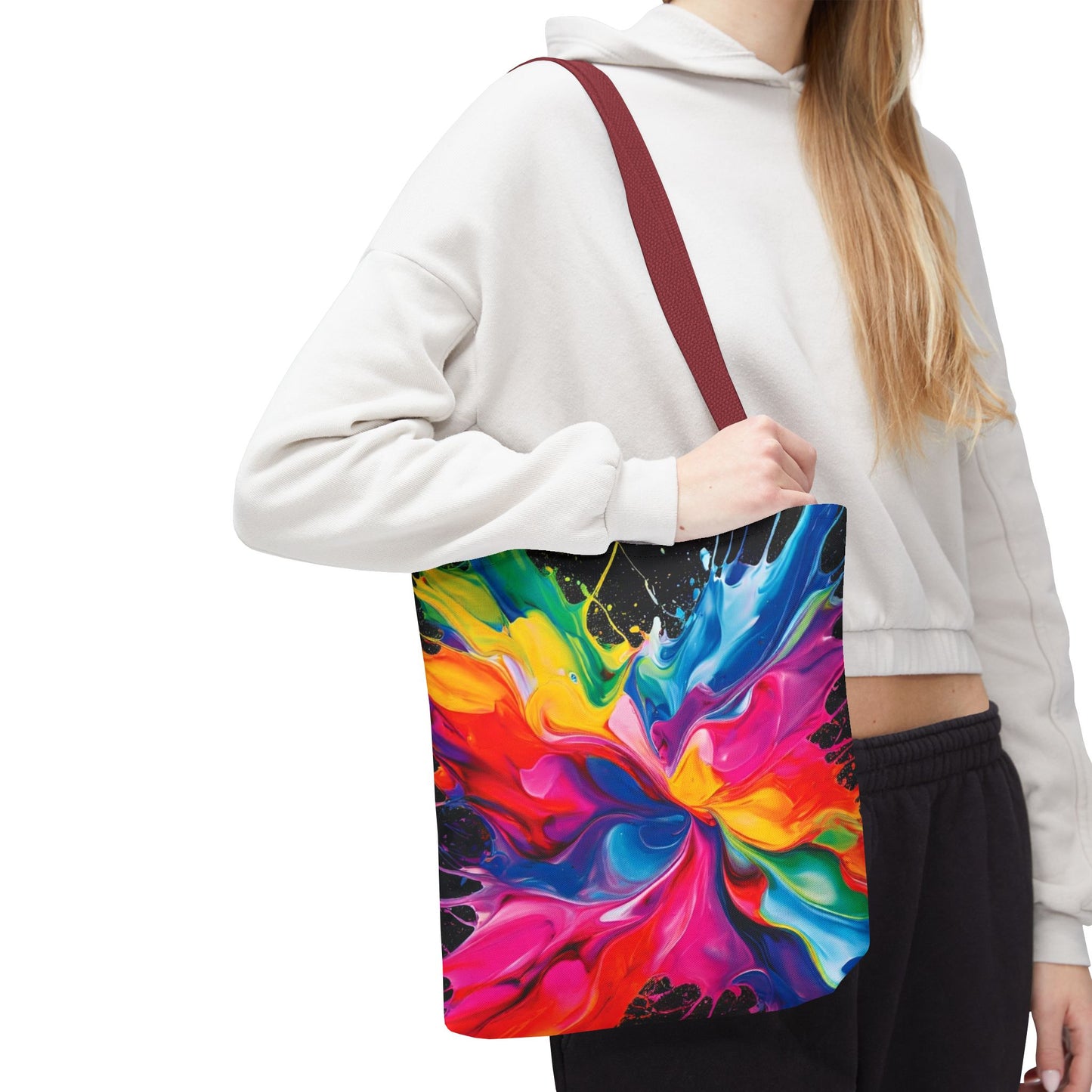 Vibrant Abstract Swirl Tote Bag | Colorful Expressionism Canvas Tote – Bold Art Accessory & Eco-Friendly Gift for Art Lovers