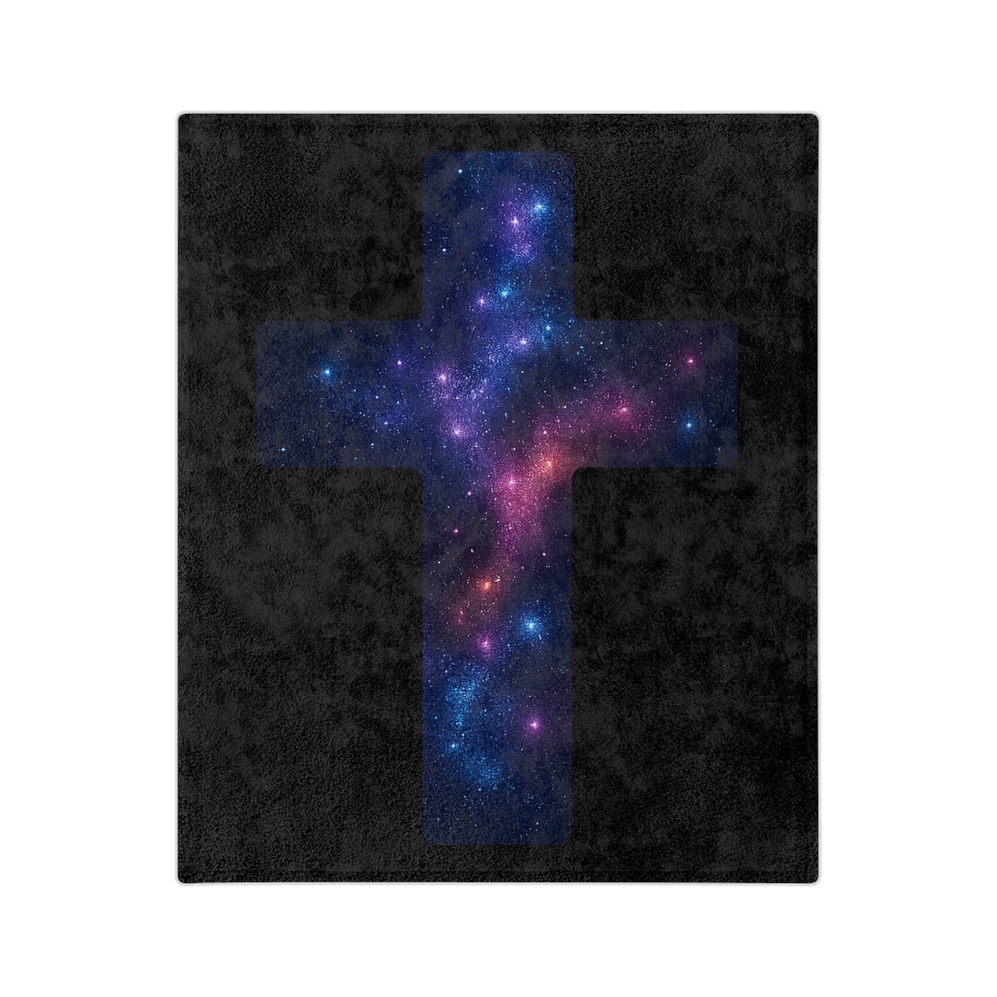 Microfiber Blanket with Cosmic Cross Design Christian Blanket Faith Based Decor Religious Throw Spiritual Blanket