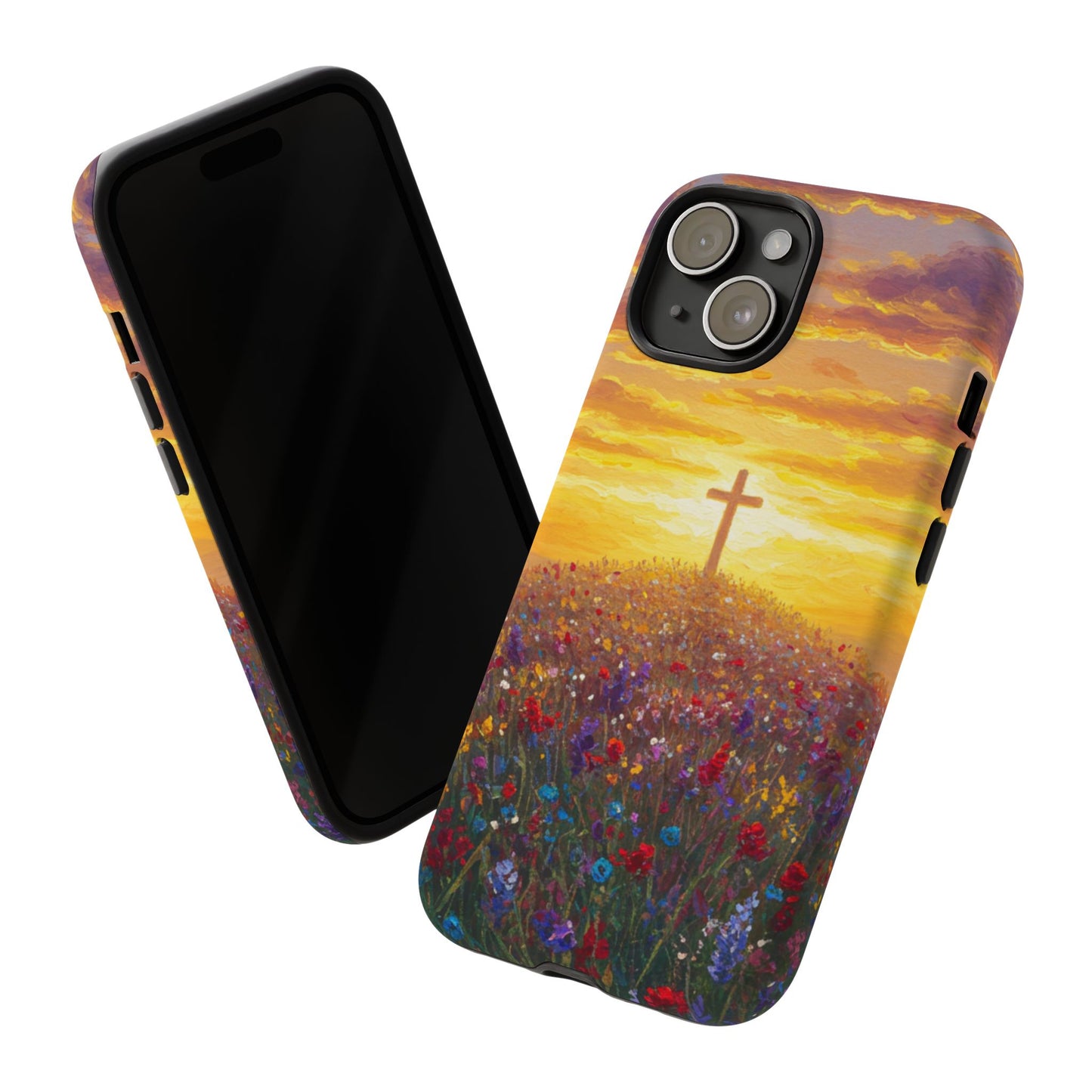 iPhone Case: Monet Style Cross Phone Case Christian Case Inspirational iPhone Case Spiritual Phone Case