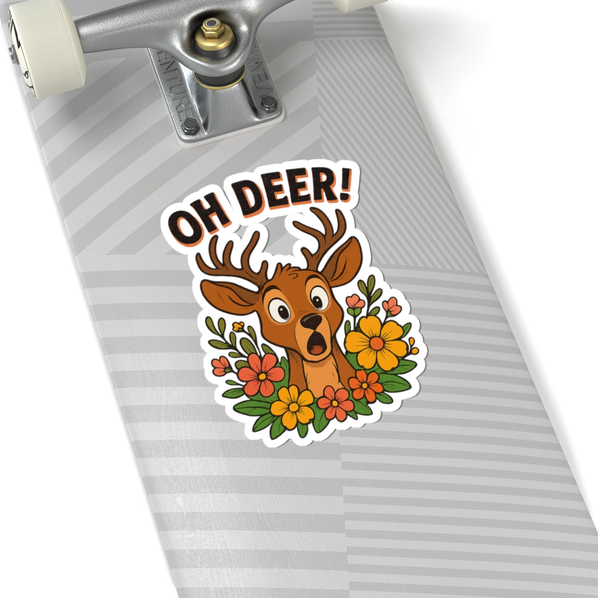 Sticker - Startled Deer 'Oh Deer' Decal Nature Decor Unique Gift for Animal Lovers