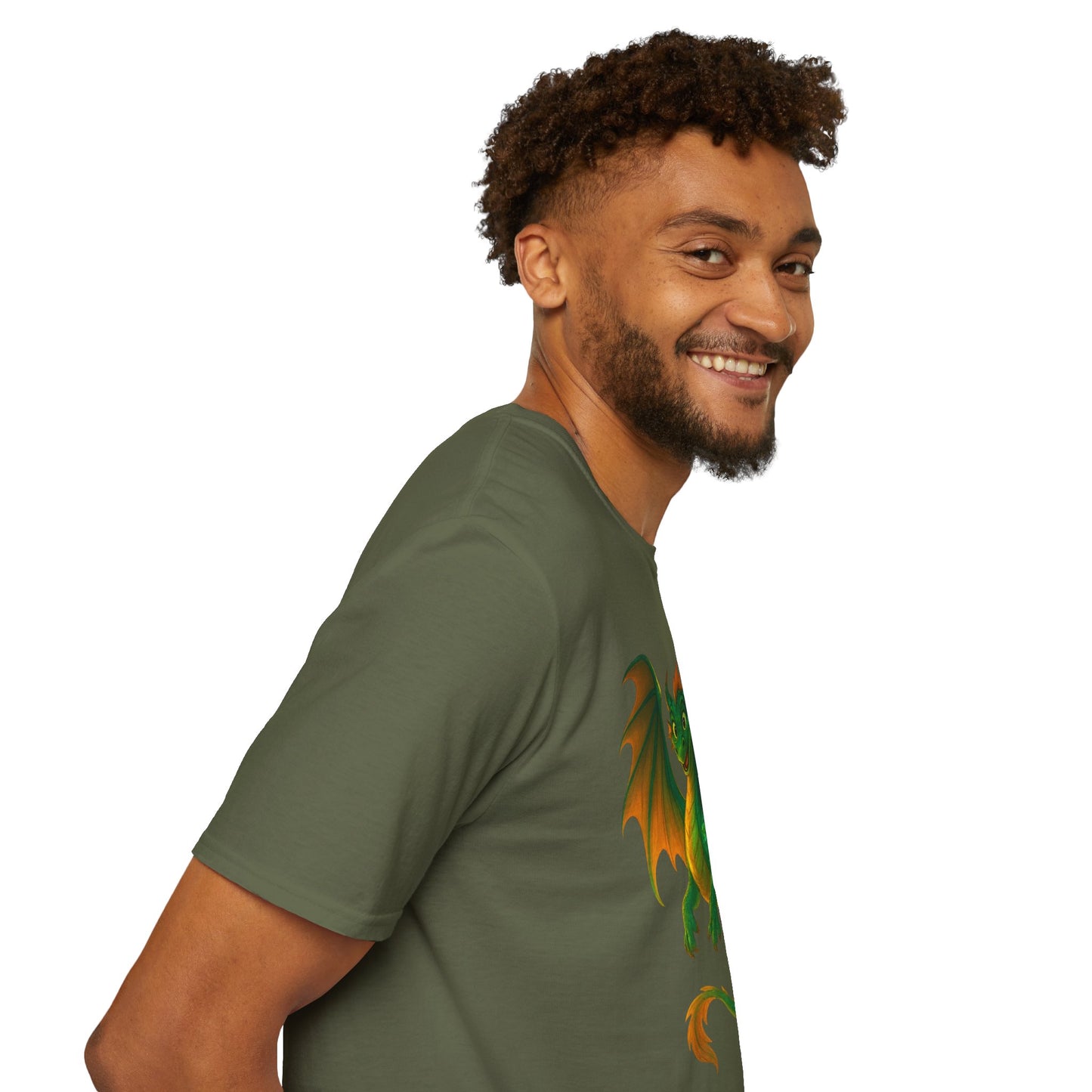 Green Dragon Fantasy T-Shirt | Unisex Mythical Creature Tee | DnD Gamer Gift | Cool Dragon Shirt | Magic RPG Nerdy Graphic Tee