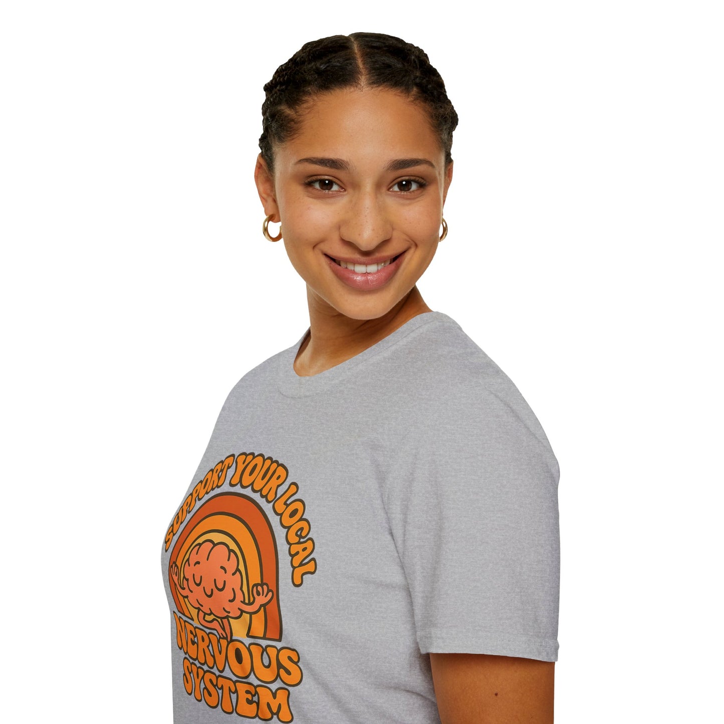Support Your Local Nervous System T-Shirt | Funny Brain Tee, Neurodiversity Gift, Mental Health Humor Shirt, Science Geek Retro Tee