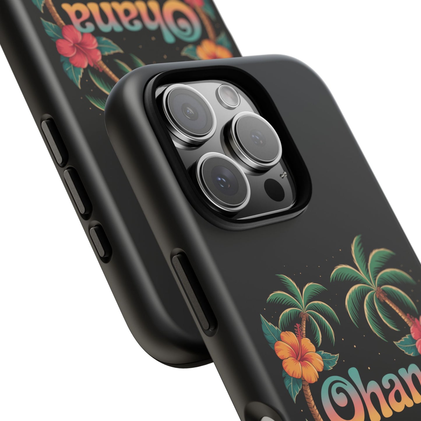 Tropical Ohana iPhone Case - Beach Vibes Cover with Palms, Hibiscus and Turtles - Rugged and Glossy Summer Phone Protector