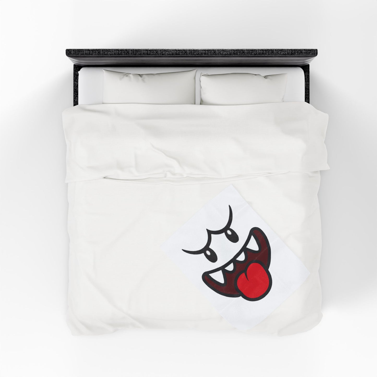 Funny Ghost Face Blanket, Spooky Halloween Throw, Creepy Gamer Room Bedding, Novelty Tongue Out Ghost Bedspread, Cool Cozy Horror Decor