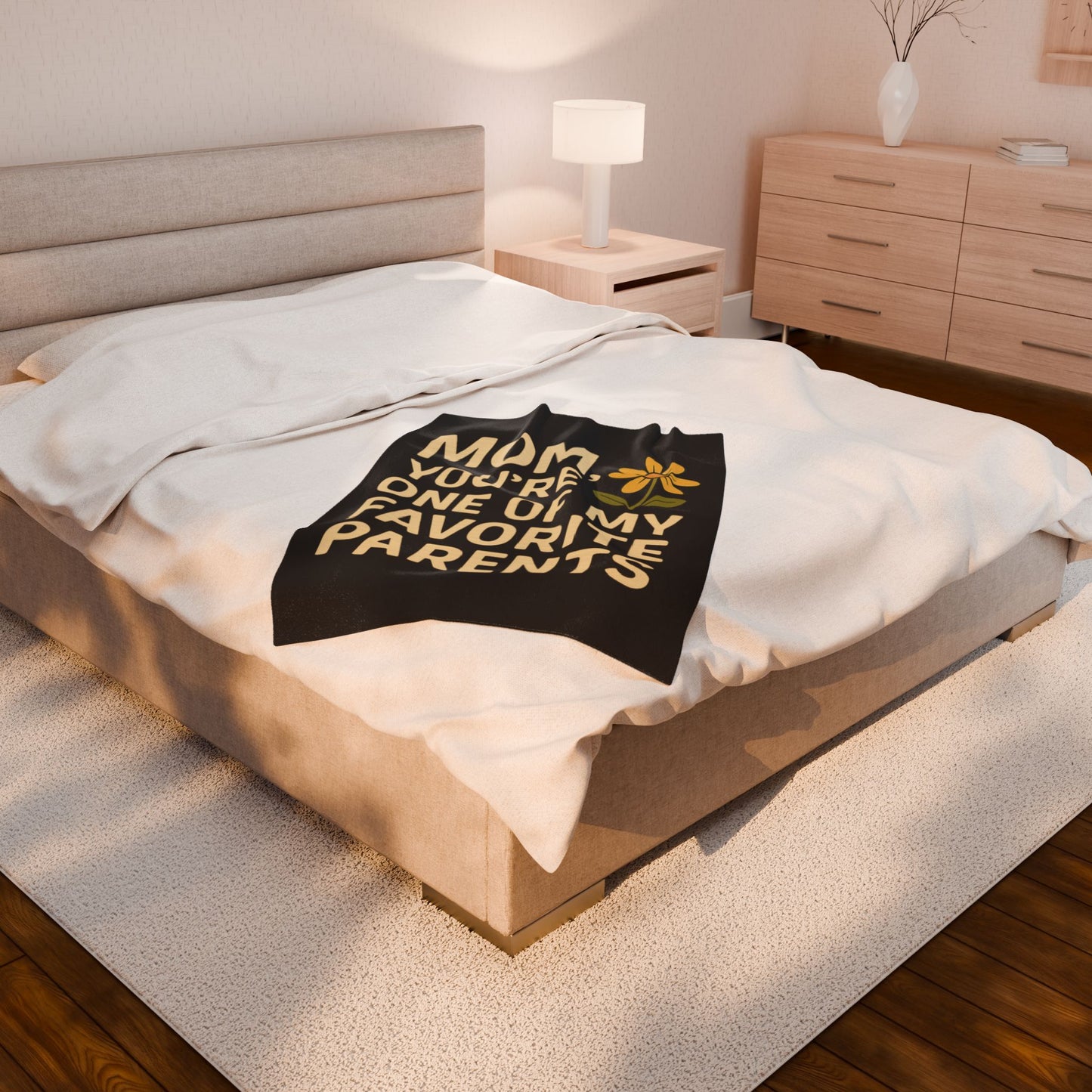 Velveteen Plush Blanket - Mom You're One of My Favorite Parents Mother's Day Throw Blanket Mom Decor