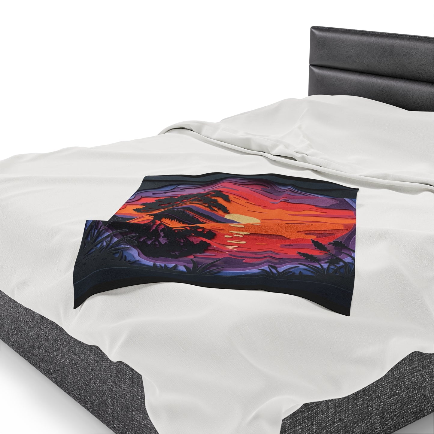 Plush Blanket - Sunset Paper Art Design