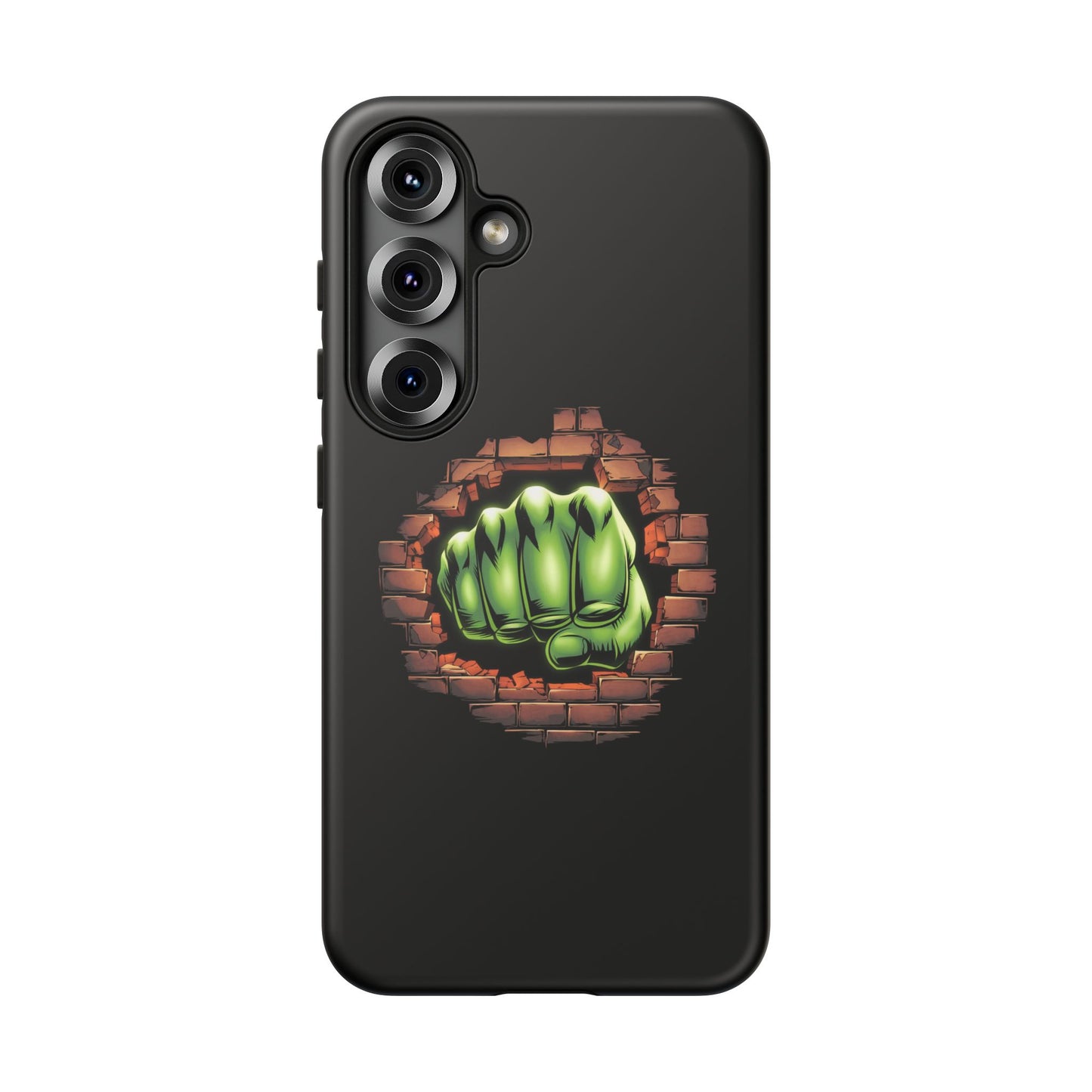 Samsung Phone Case, Green Fist Smashing Wall Design, Comic Book Phone Case, Geeky Case