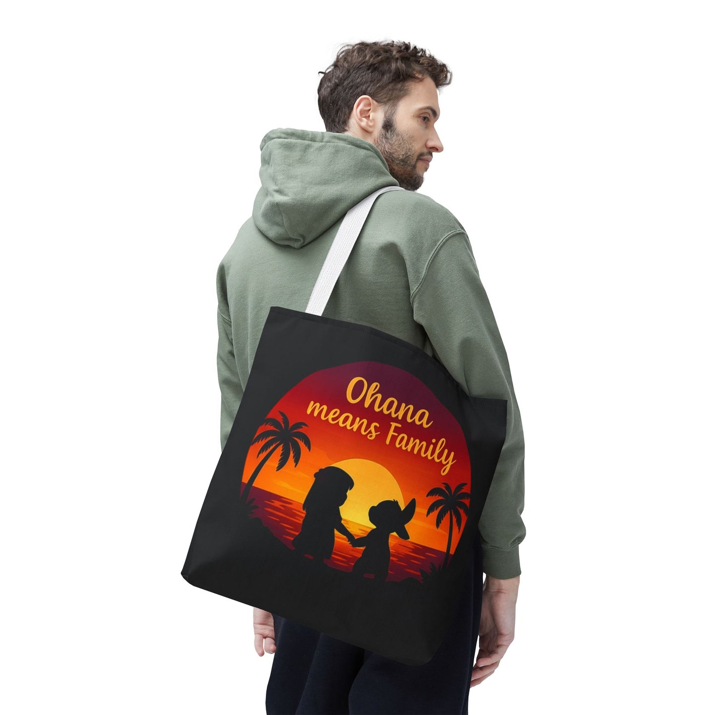 Ohana Means Family Tote Bag – Lilo and Stitch Inspired Bag, Hawaiian Quote, Disney Aesthetic Gift, Reusable Grocery or Beach Bag