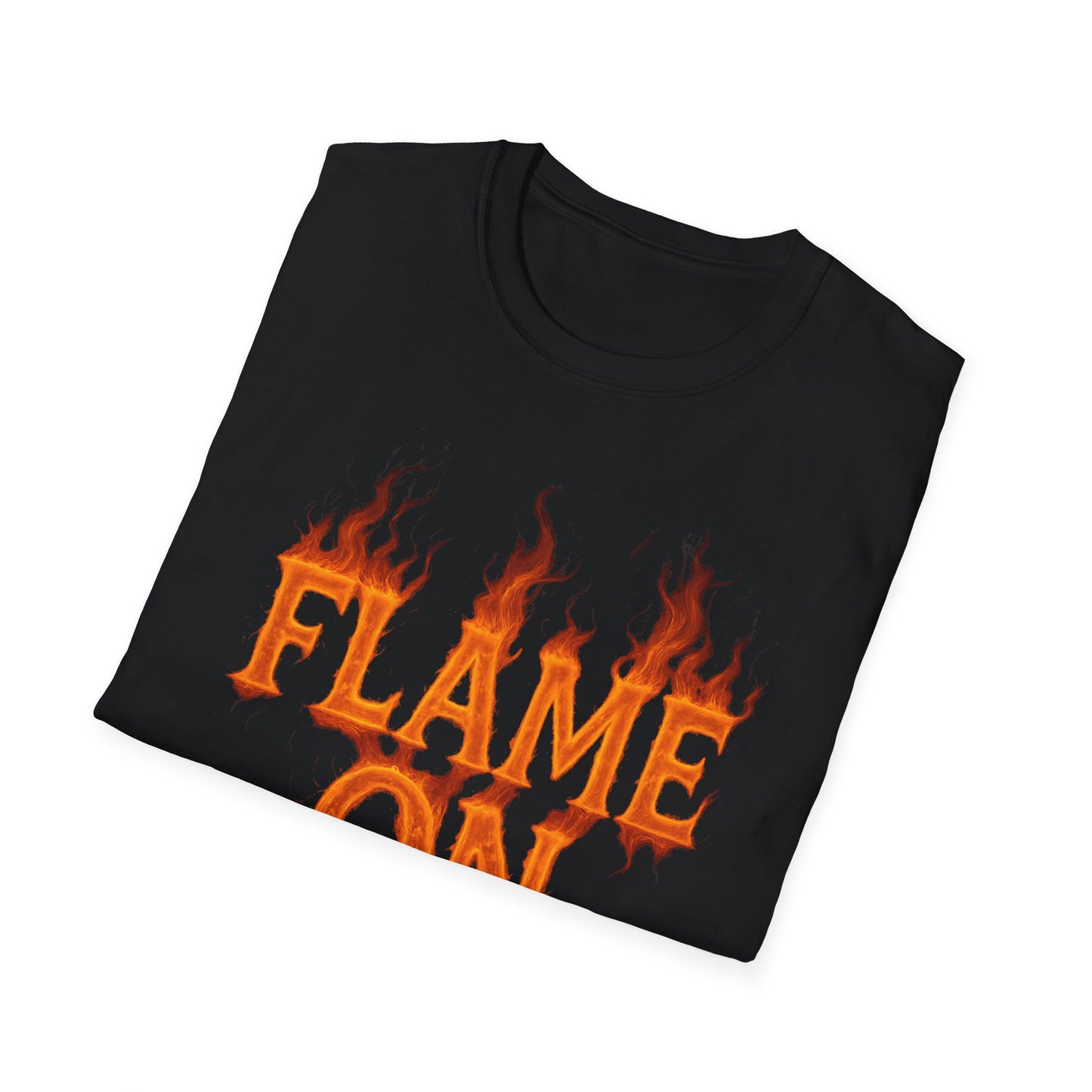 Flame On Fire Typography Shirt - Superhero Fan Gift, Personalized Fiery Slogan Tee, Comic Style Flame Letter T-Shirt, Flame Lover Shirt