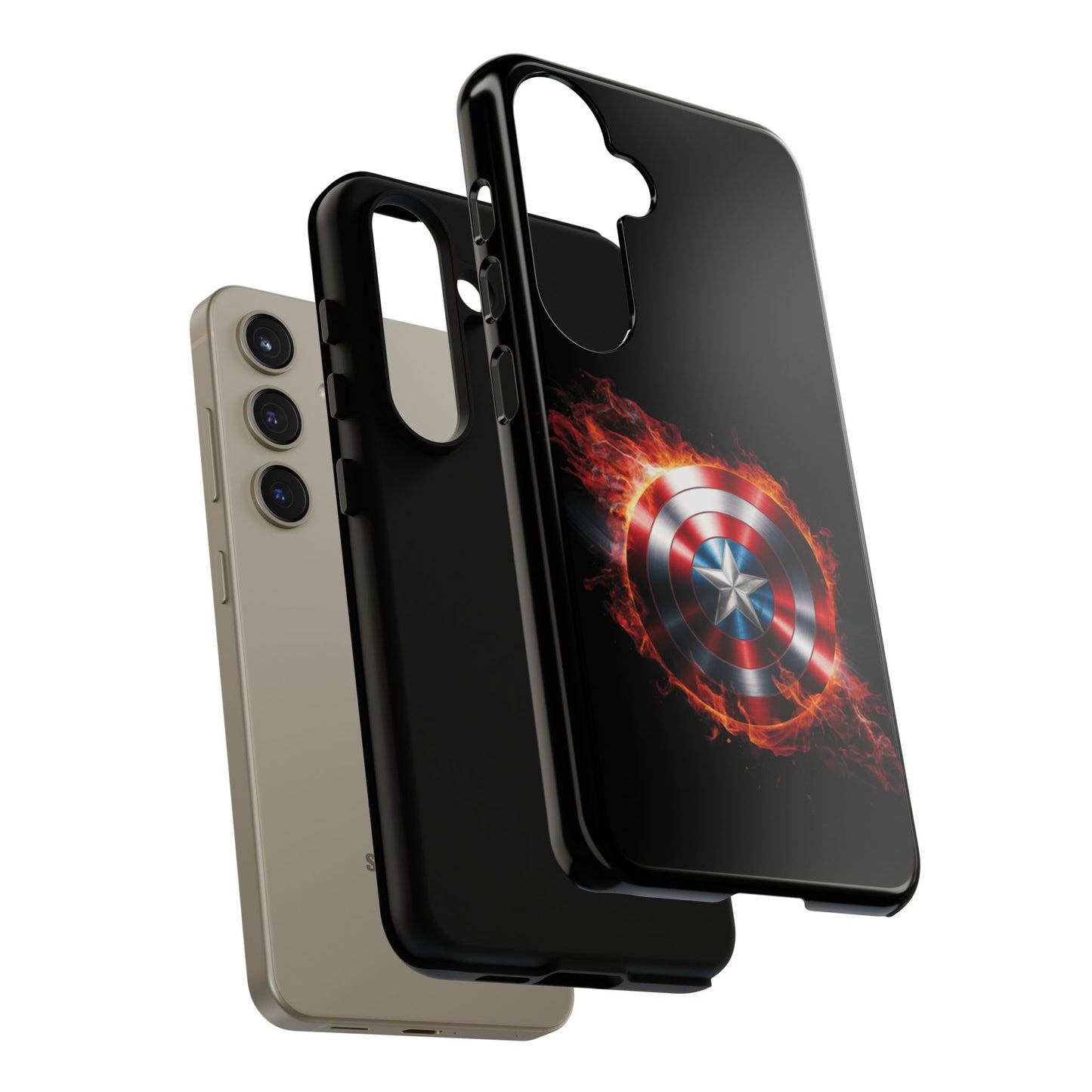 Captain America Shield in Flames Samsung Galaxy Tough Case