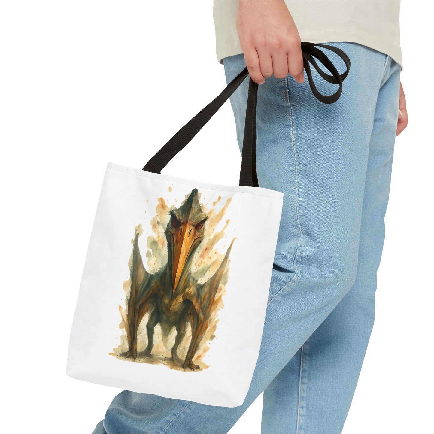 Quetzalcoatlus Tote Bag | Dinosaur Art Canvas Shopper | Prehistoric Pterosaur Gift for Dino Lovers | Eco-friendly Reusable Bag Jurassic Tote