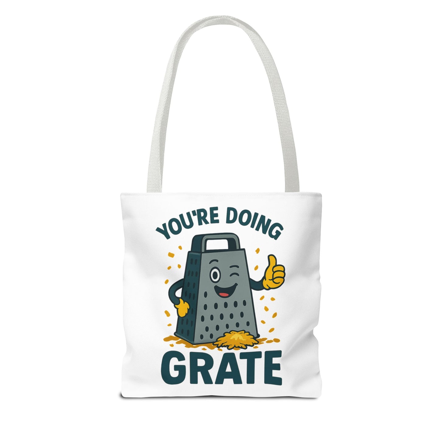 Funny Cheese Pun Tote Bag – “You’re Doing Grate” Grocery Bag | Cute Gift for Coworkers, Teachers, Food Lovers & Everyday Motivation