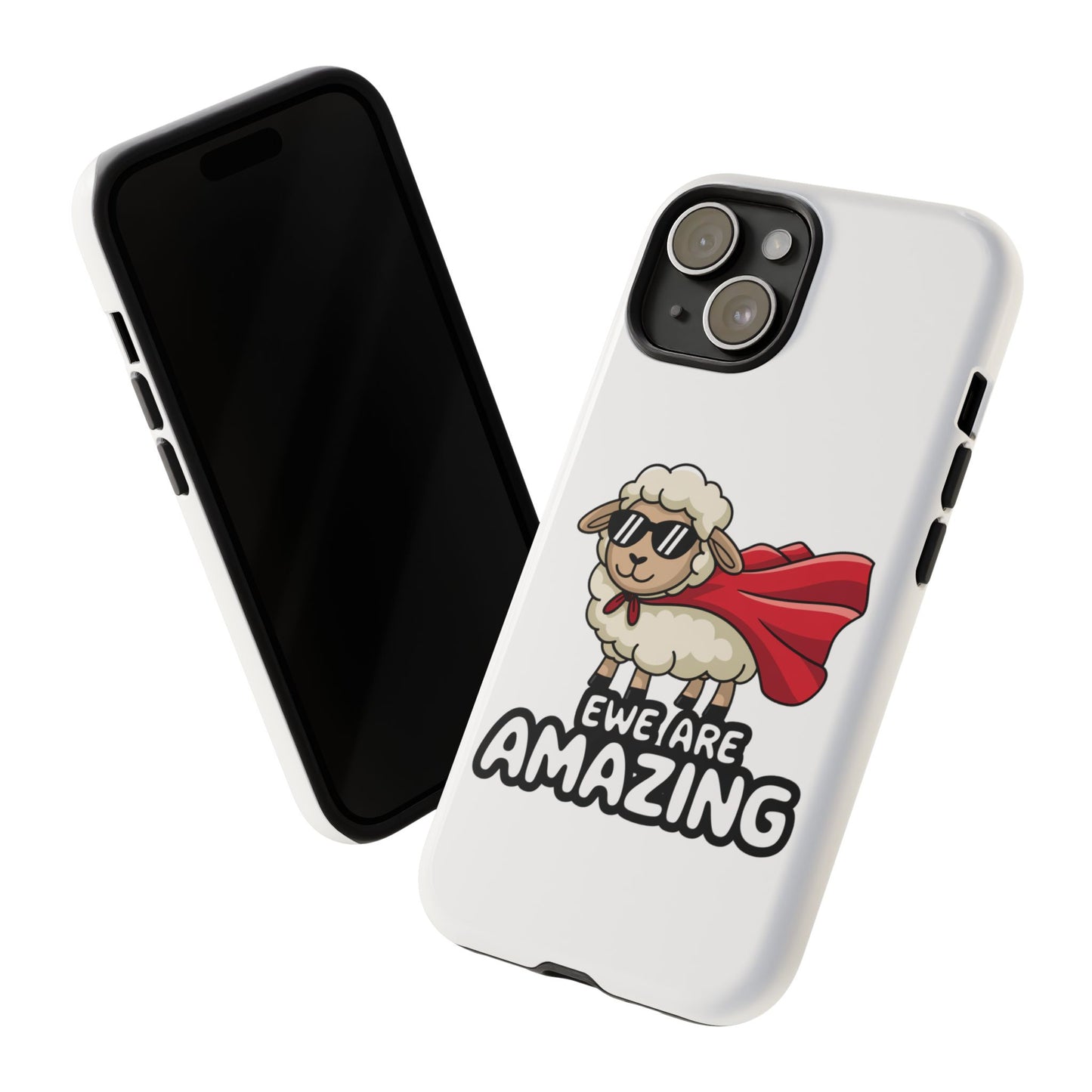 Funny iPhone Case - Cute Sheep Phone Cover - "Ewe Are Amazing" Animal Pun Gift - Motivational iPhone Case - Gift for Her or Him