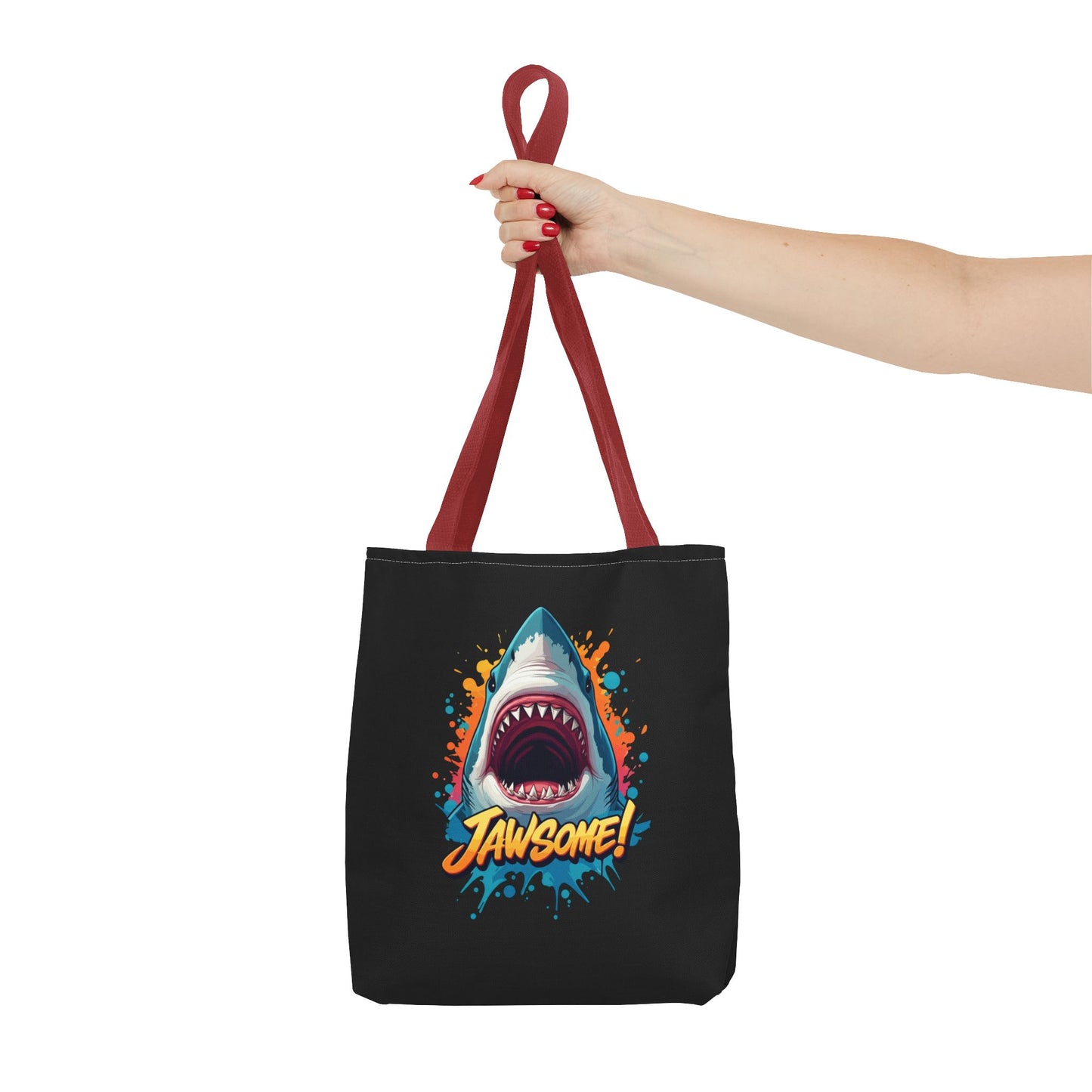 Shark Tote Bag – JAWSOME Funny Ocean Lover Bag – Durable Reusable Grocery, Beach, or Everyday Tote – Gift for Shark Fans & Sea Lovers