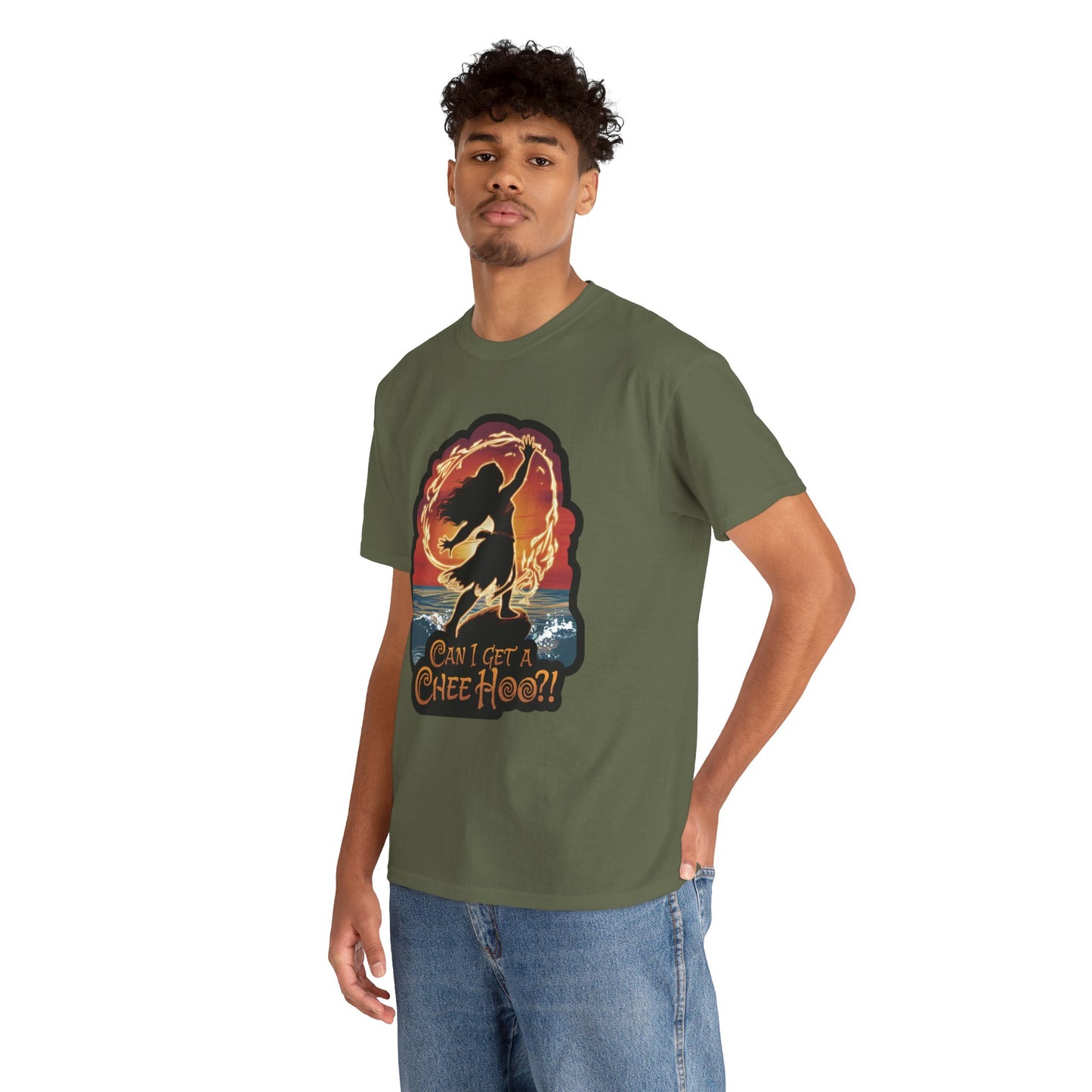 Can I Get a Chee Hoo Shirt – Hawaiian Island Vibes Tee – Hula Dancer Sunset Graphic T-Shirt – Polynesian Luau Party Unisex Top